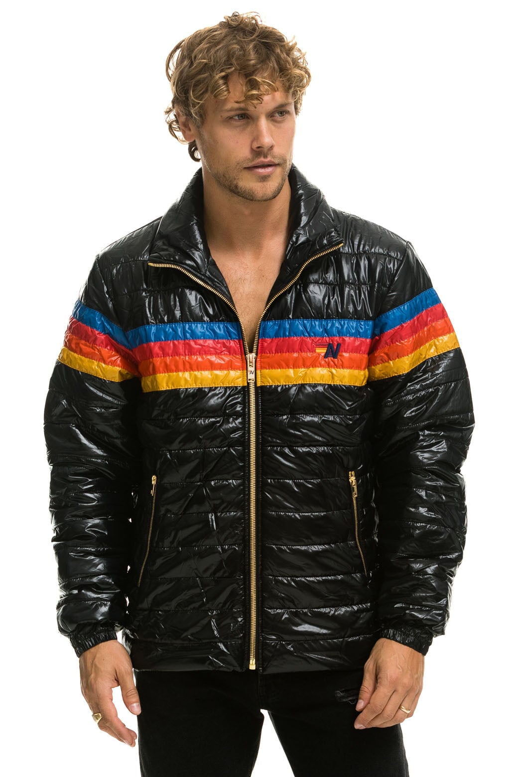4 STRIPE TRAVELER JACKET - GLOSSY BLACK - Image 3