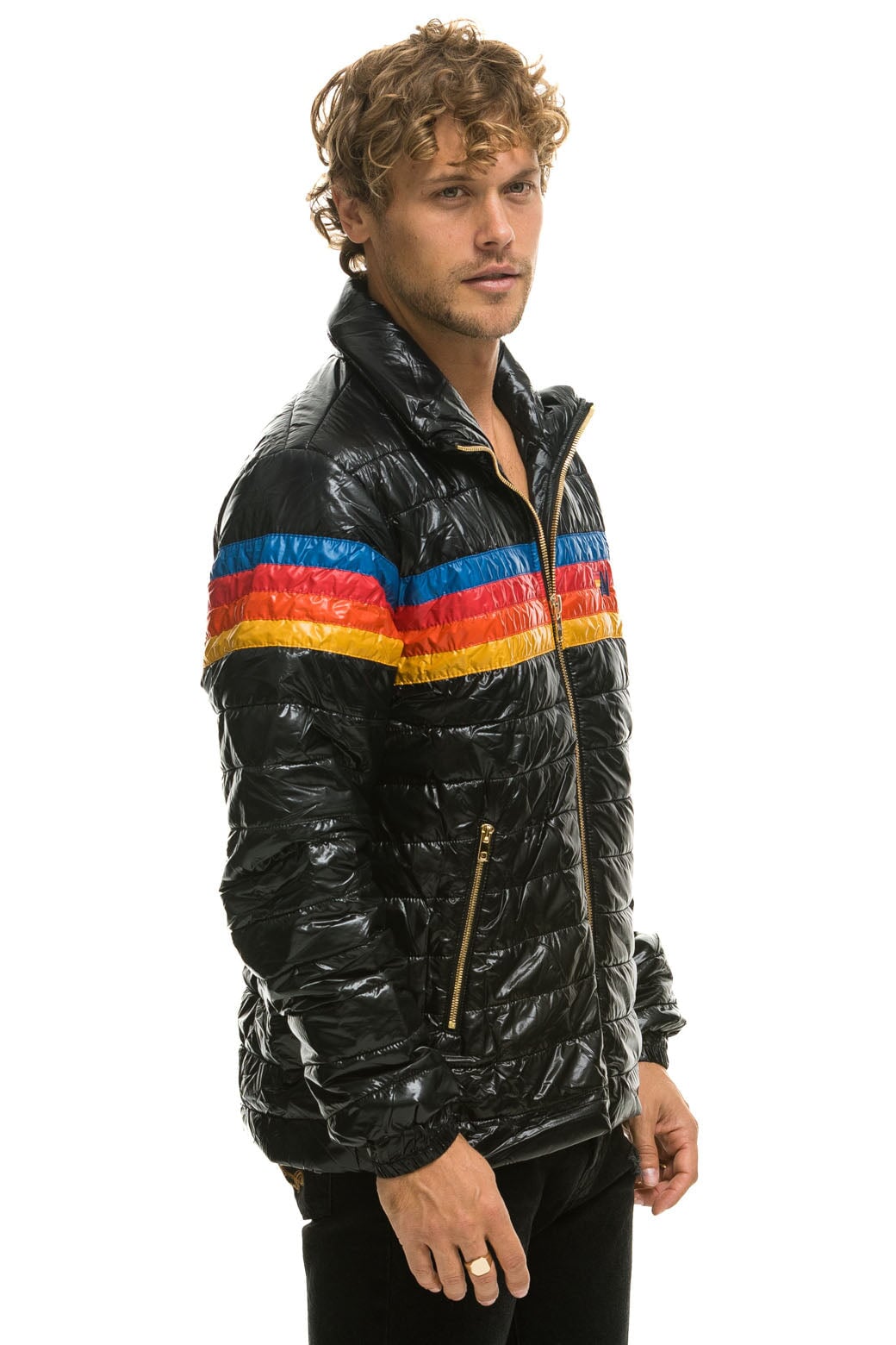 4 STRIPE TRAVELER JACKET - GLOSSY BLACK - Image 2