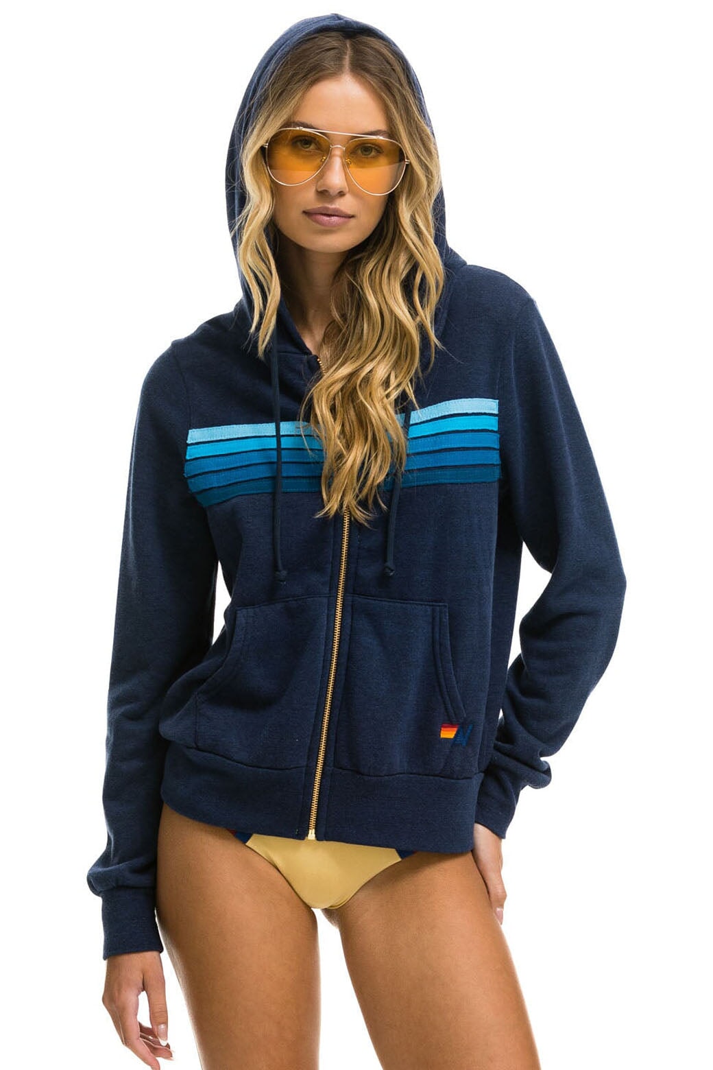 5 STRIPE HOODIE - NAVY // BLUE - Image 9