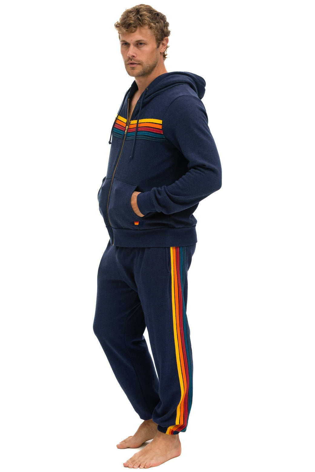 5 STRIPE HOODIE - NAVY - Image 7