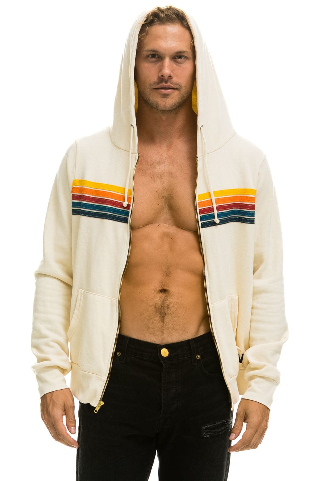 5 STRIPE HOODIE - VINTAGE WHITE - Image 8
