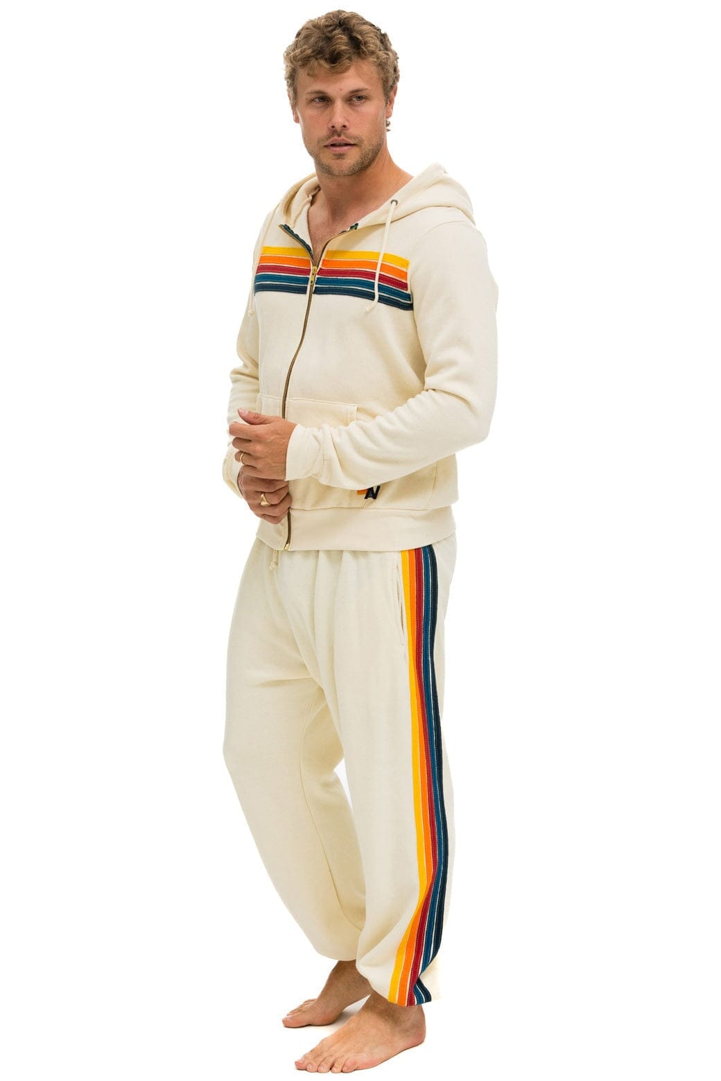5 STRIPE HOODIE - VINTAGE WHITE - Image 9