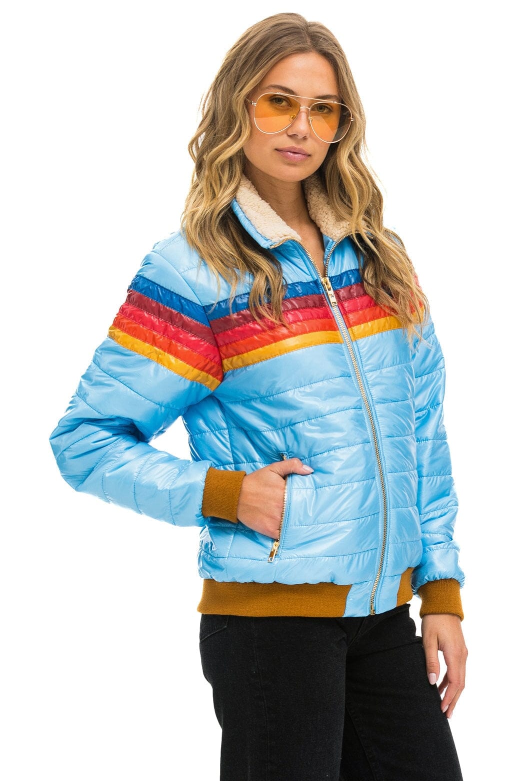 5 STRIPE JACKET - SKY GLOSSY - Image 3