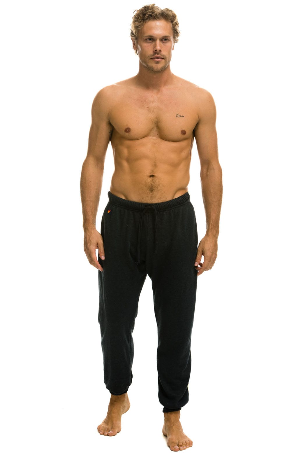 5 STRIPE SWEATPANTS - CHARCOAL // GREY - Image 2