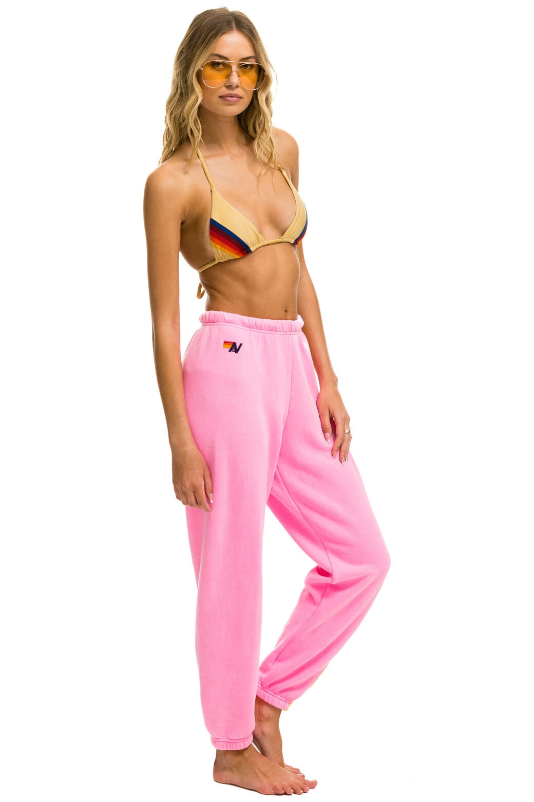 5 STRIPE SWEATPANTS - NEON PINK // YELLOW // PURPLE - Image 4