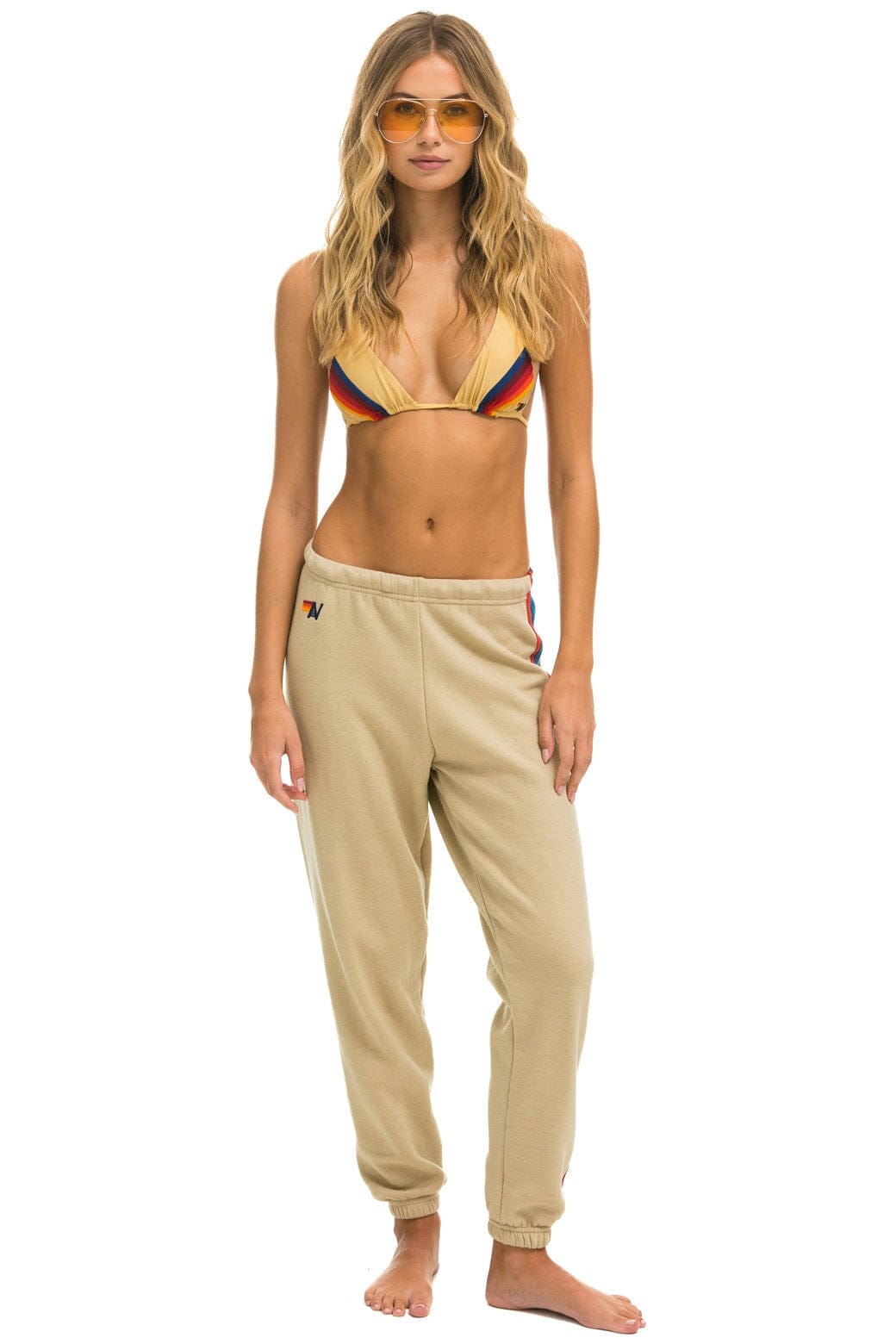 5 STRIPE SWEATPANTS - SAND // USA - Image 2