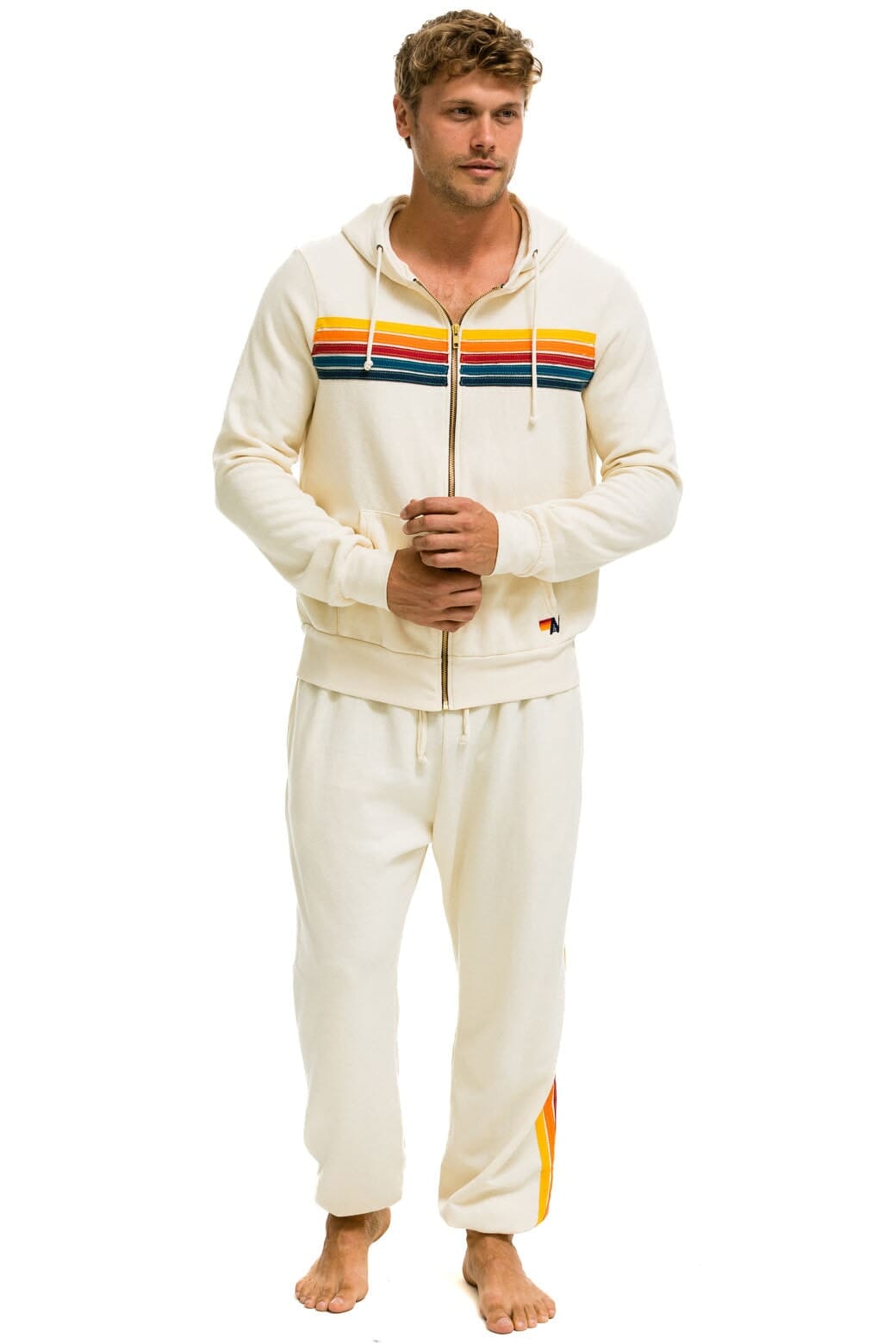 5 STRIPE SWEATPANTS - VINTAGE WHITE - Image 5