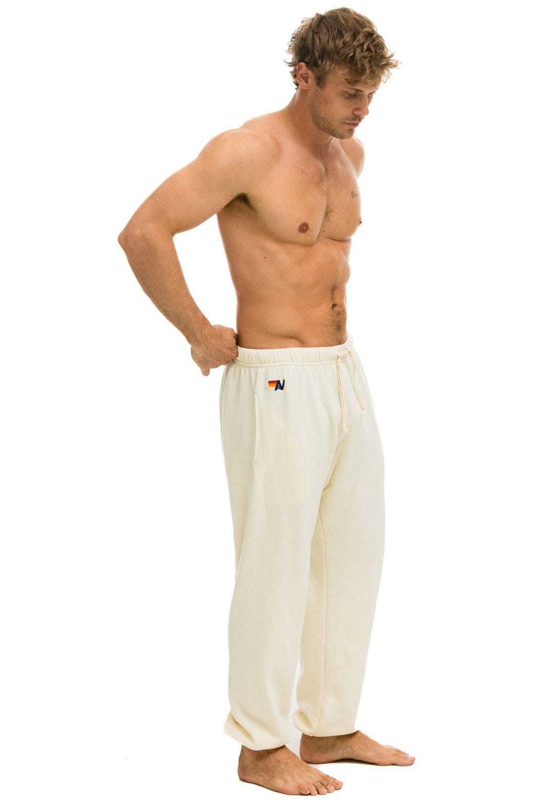 5 STRIPE SWEATPANTS - VINTAGE WHITE - Image 3