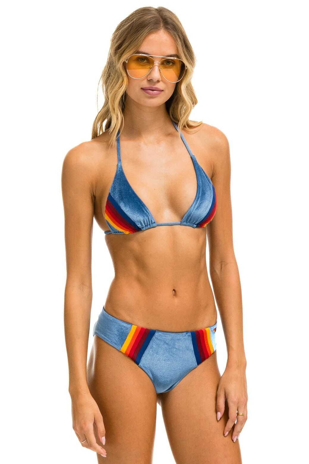 5 STRIPE VELVET TRIANGLE BIKINI TOP - ISLANDA - Image 2
