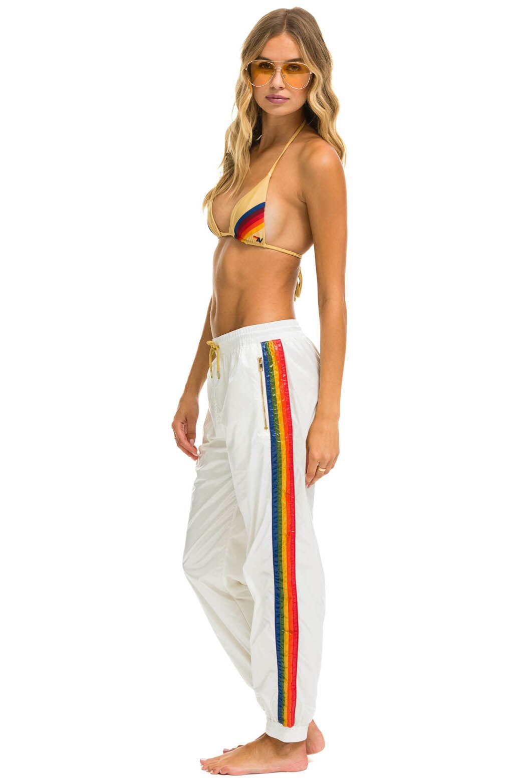 5 STRIPE WIND PANT - VINTAGE WHITE GLOSSY - Image 3