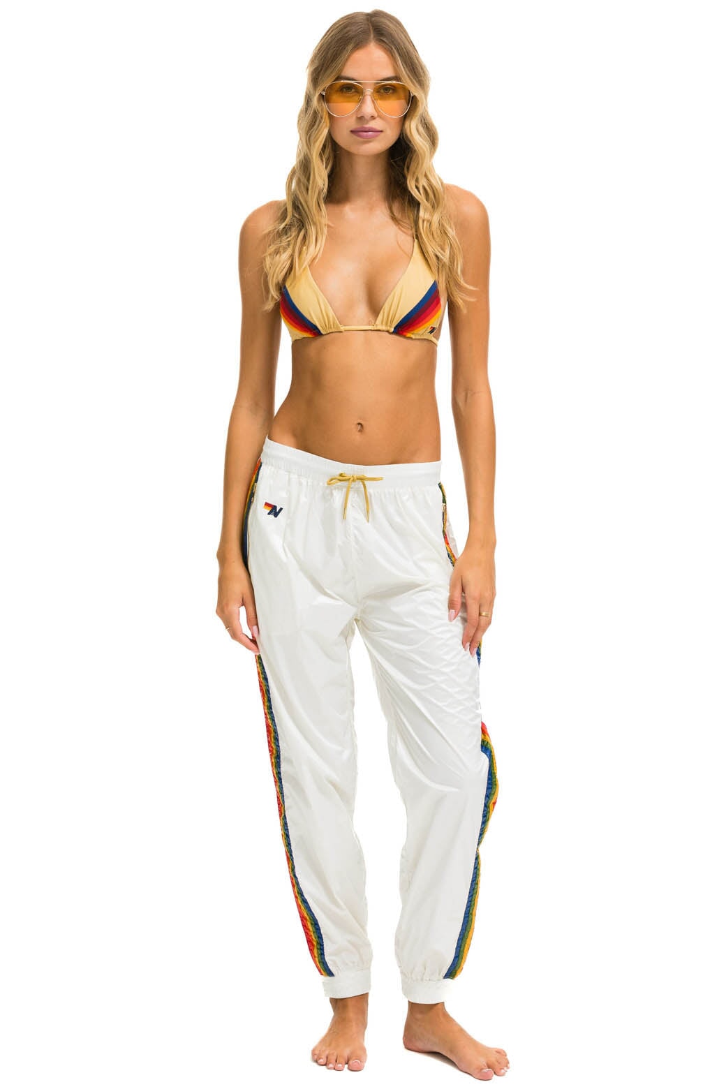5 STRIPE WIND PANT - VINTAGE WHITE GLOSSY - Image 2