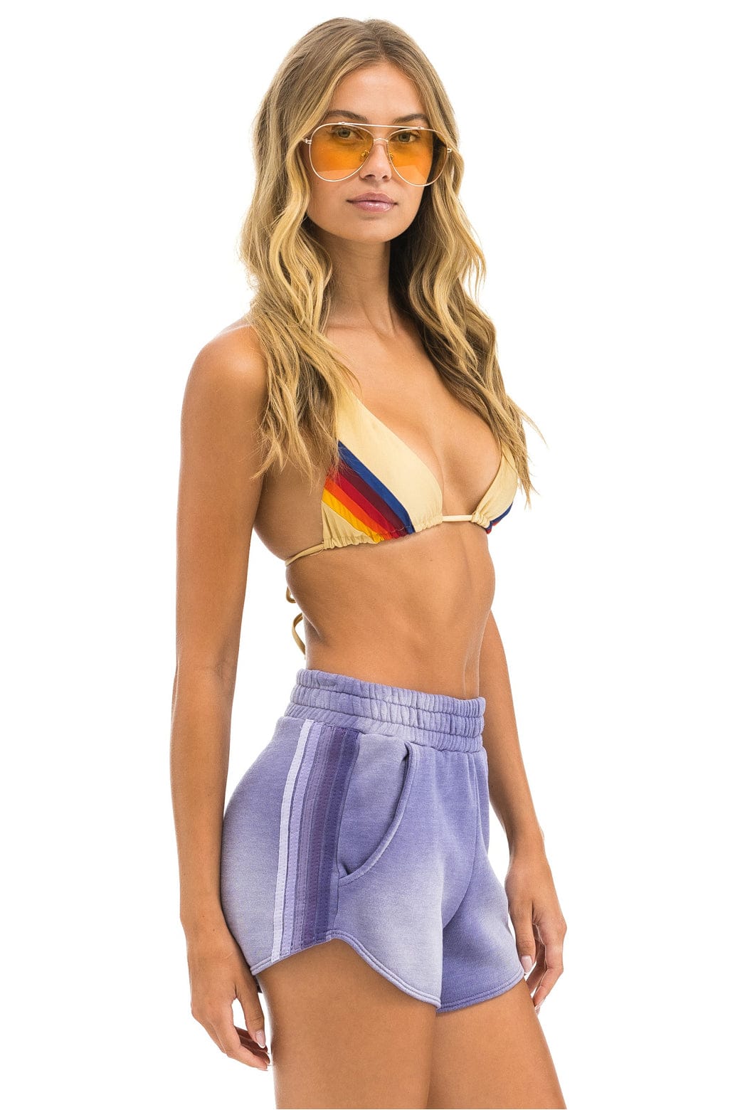5 STRIPE POCKET CLUB SHORTS - FADED GRAPE - Image 2