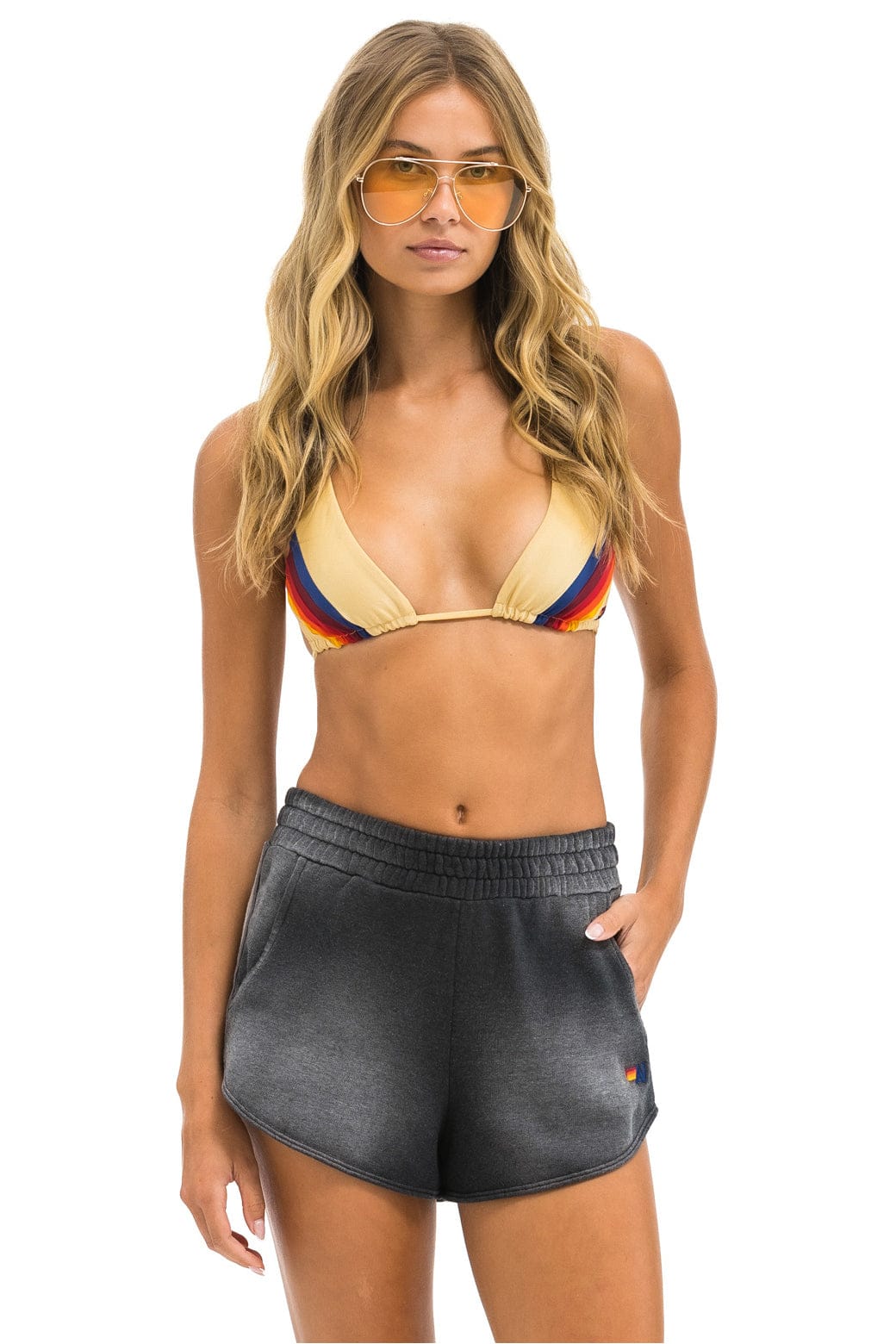 5 STRIPE POCKET CLUB SHORTS - FADED SMOKE - Image 4