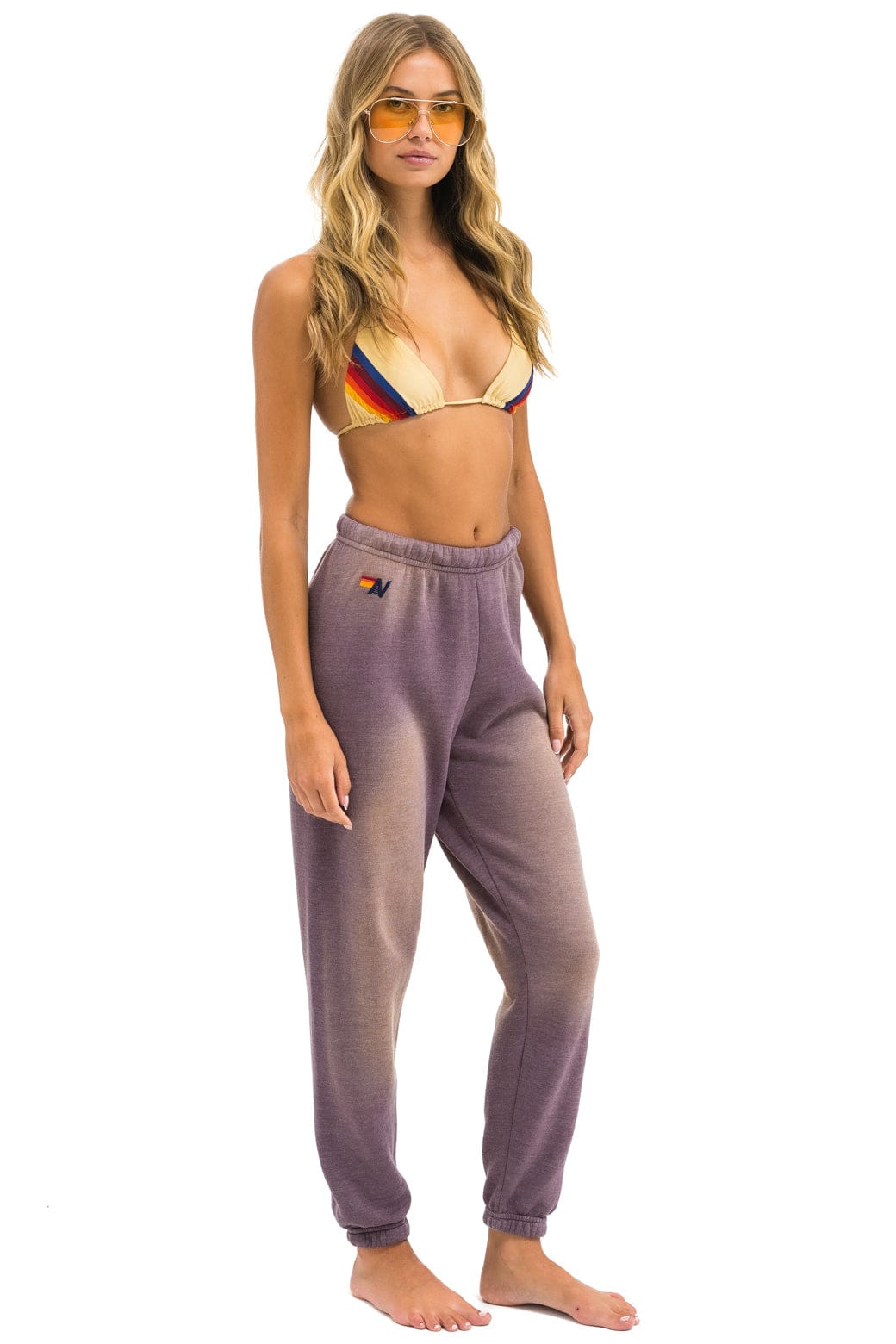 5 STRIPE SWEATPANTS - FADED MOCHA - Image 4