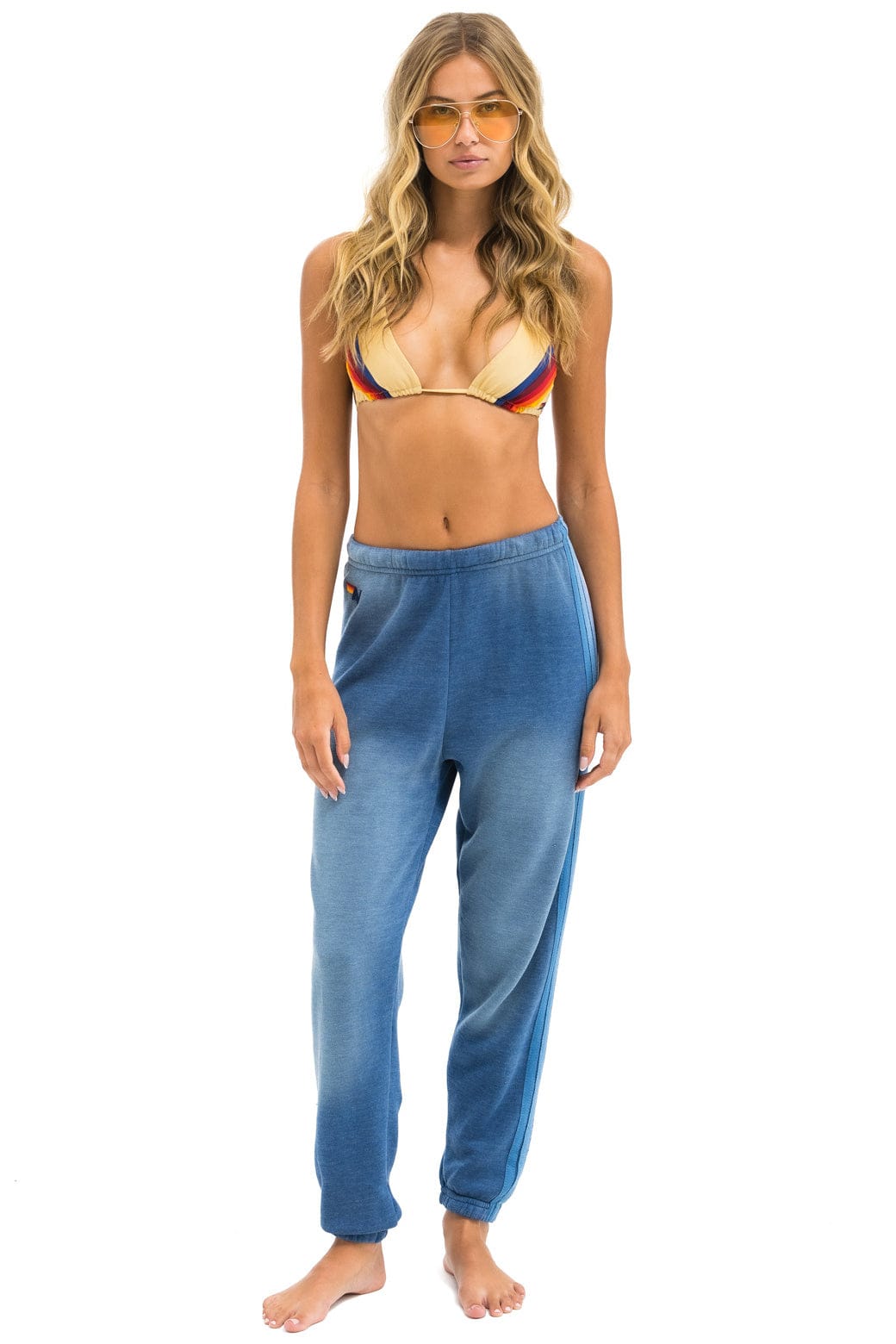 5 STRIPE SWEATPANTS - FADED WATER - Image 2