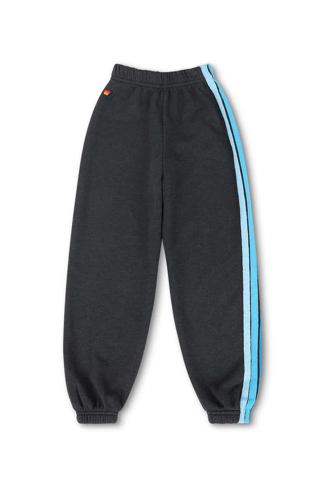 KID'S 5 STRIPE SWEATPANTS - CHARCOAL // BLUE - Image 2