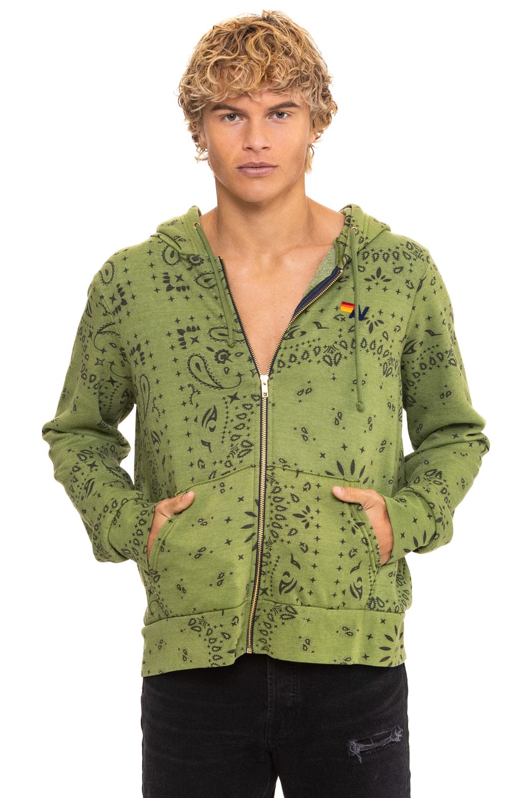 BANDANA ZIP HOODIE - JUNGLE GREEN - Image 2