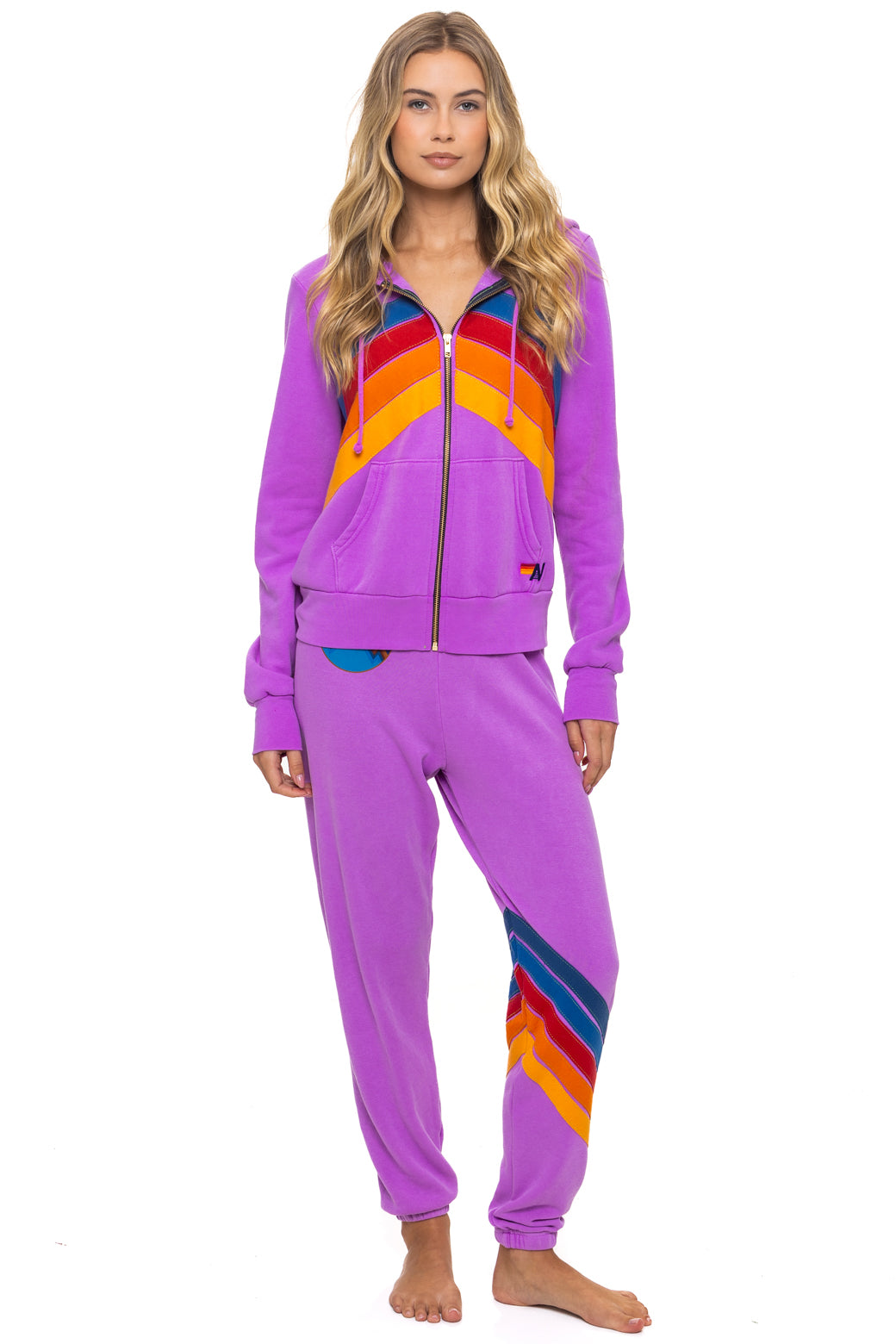 ALL SEASONS CIRCLE CHEVRON SWEATPANTS - NEON PURPLE - Image 2