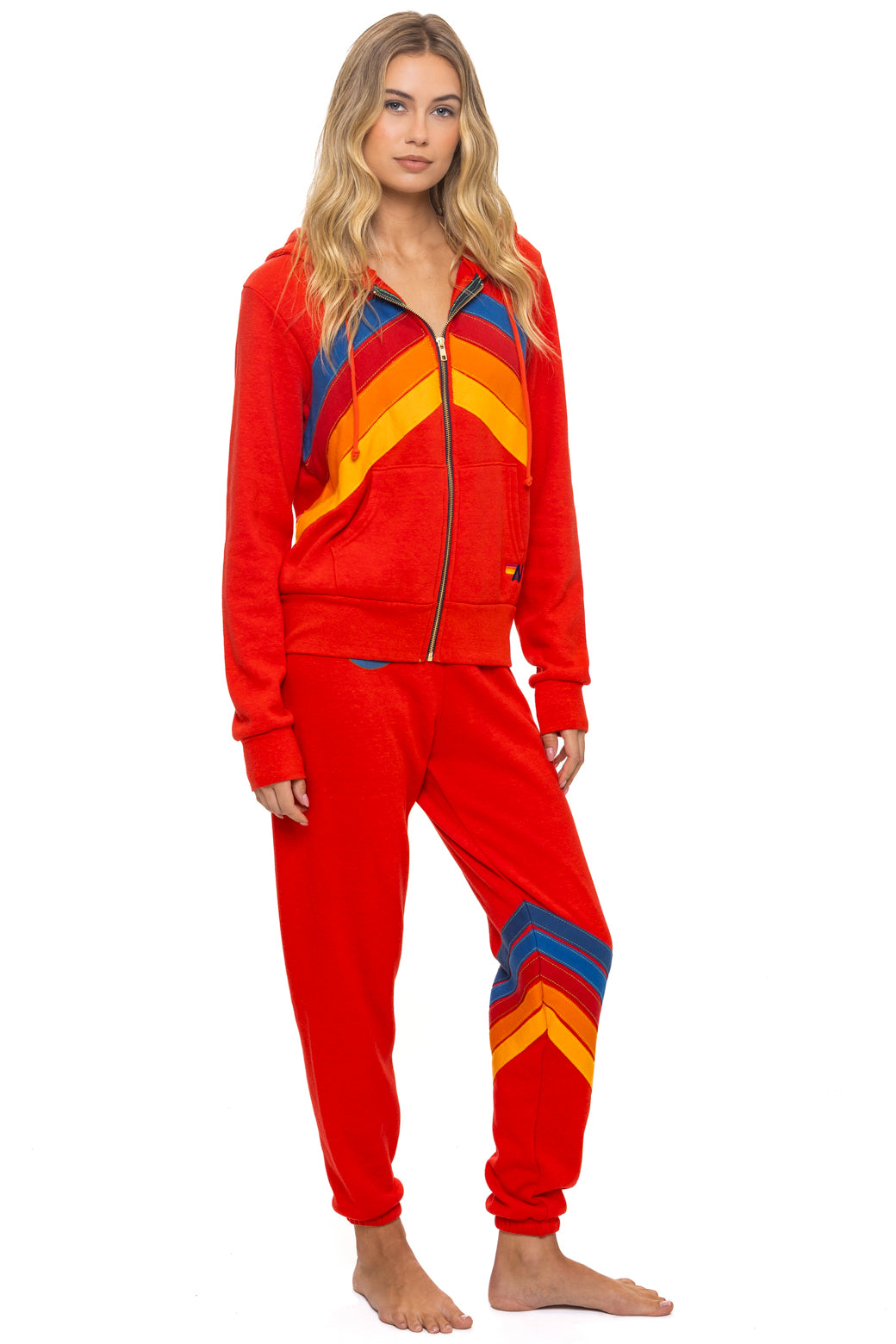 ALL SEASONS CIRCLE CHEVRON SWEATPANTS - RED - Image 4