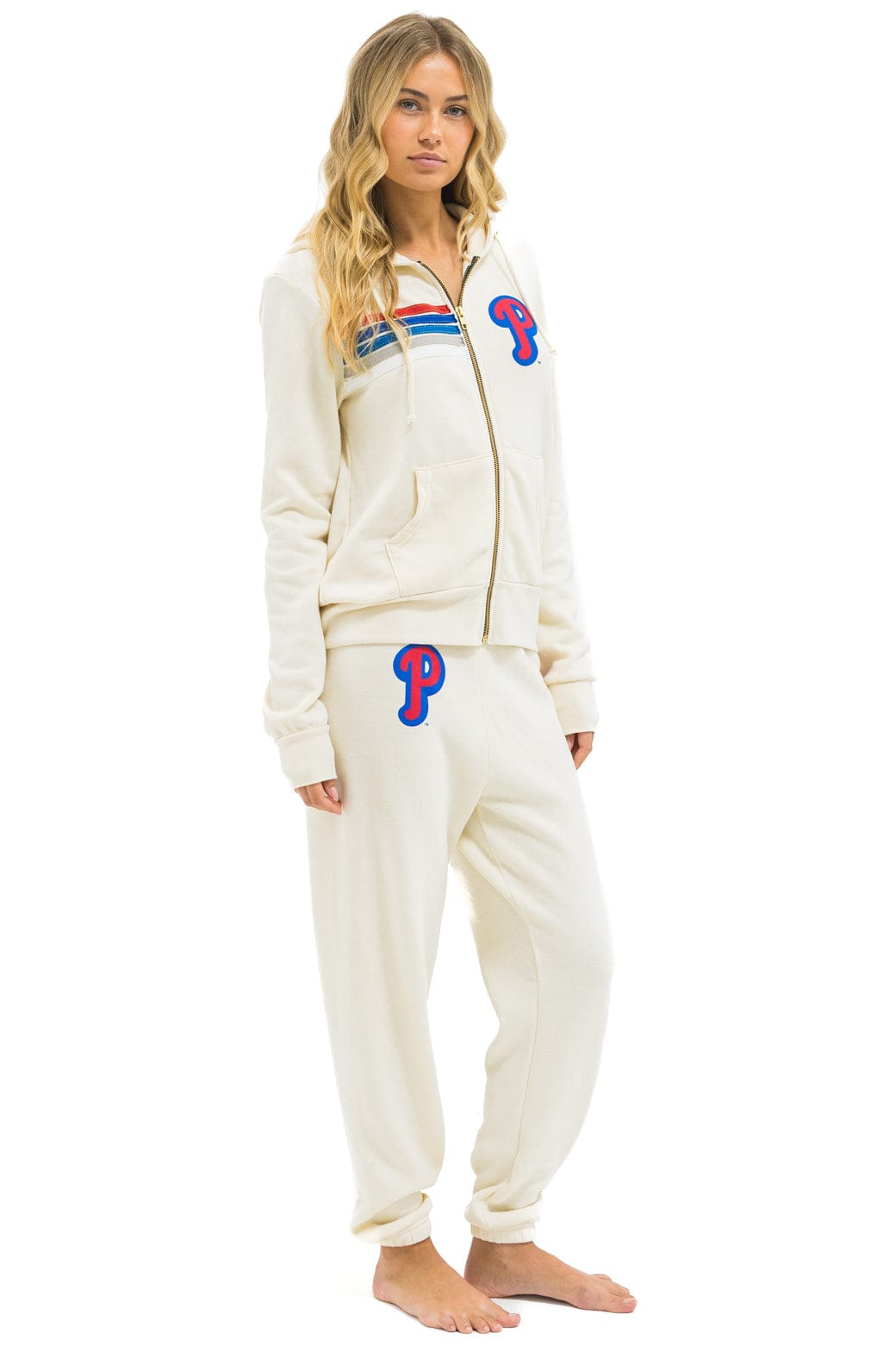 PHILLIES 5 STRIPE SWEATPANTS - VINTAGE WHITE // USA - Image 4