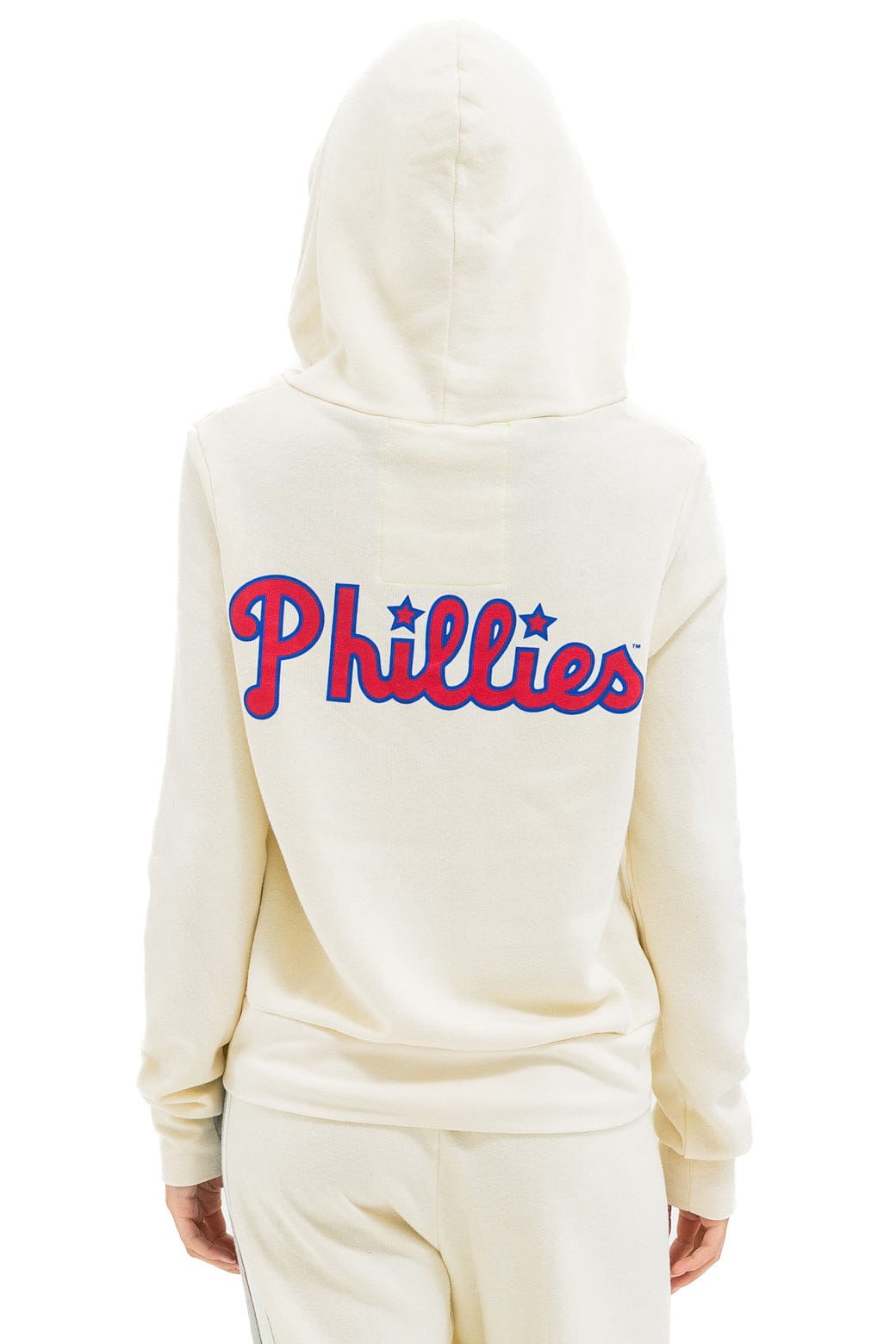 PHILLIES 5 STRIPE ZIP HOODIE - VINTAGE WHITE // USA - Image 4