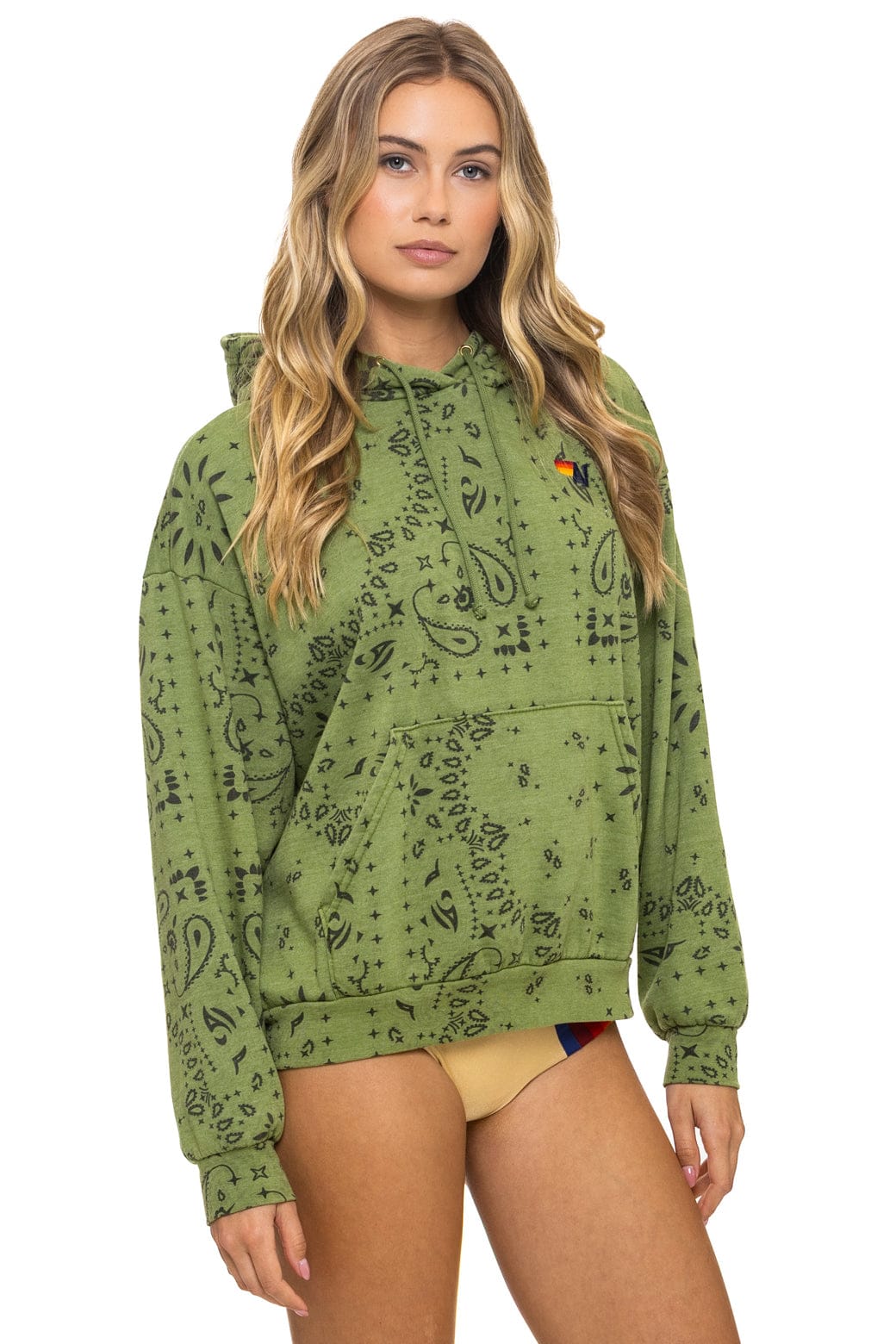 BANDANA RELAXED PULLOVER HOODIE - JUNGLE GREEN - Image 6