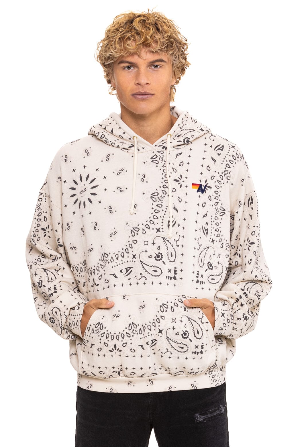 BANDANA RELAXED PULLOVER HOODIE - VINTAGE WHITE - Image 6