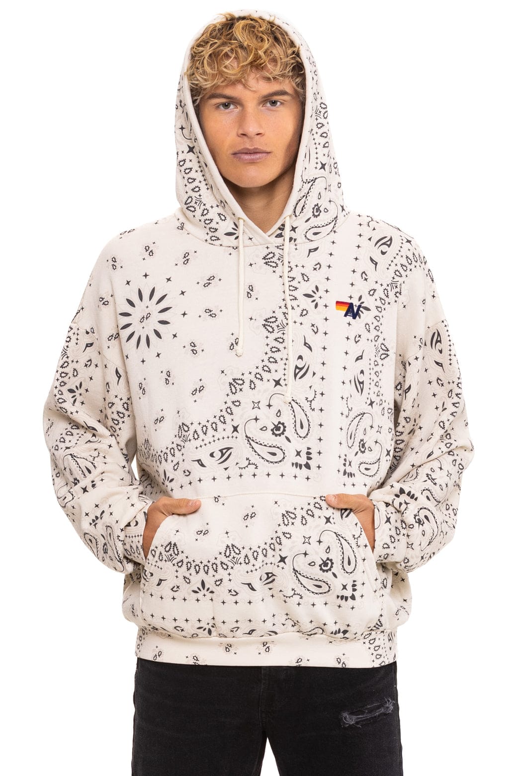 BANDANA RELAXED PULLOVER HOODIE - VINTAGE WHITE - Image 2