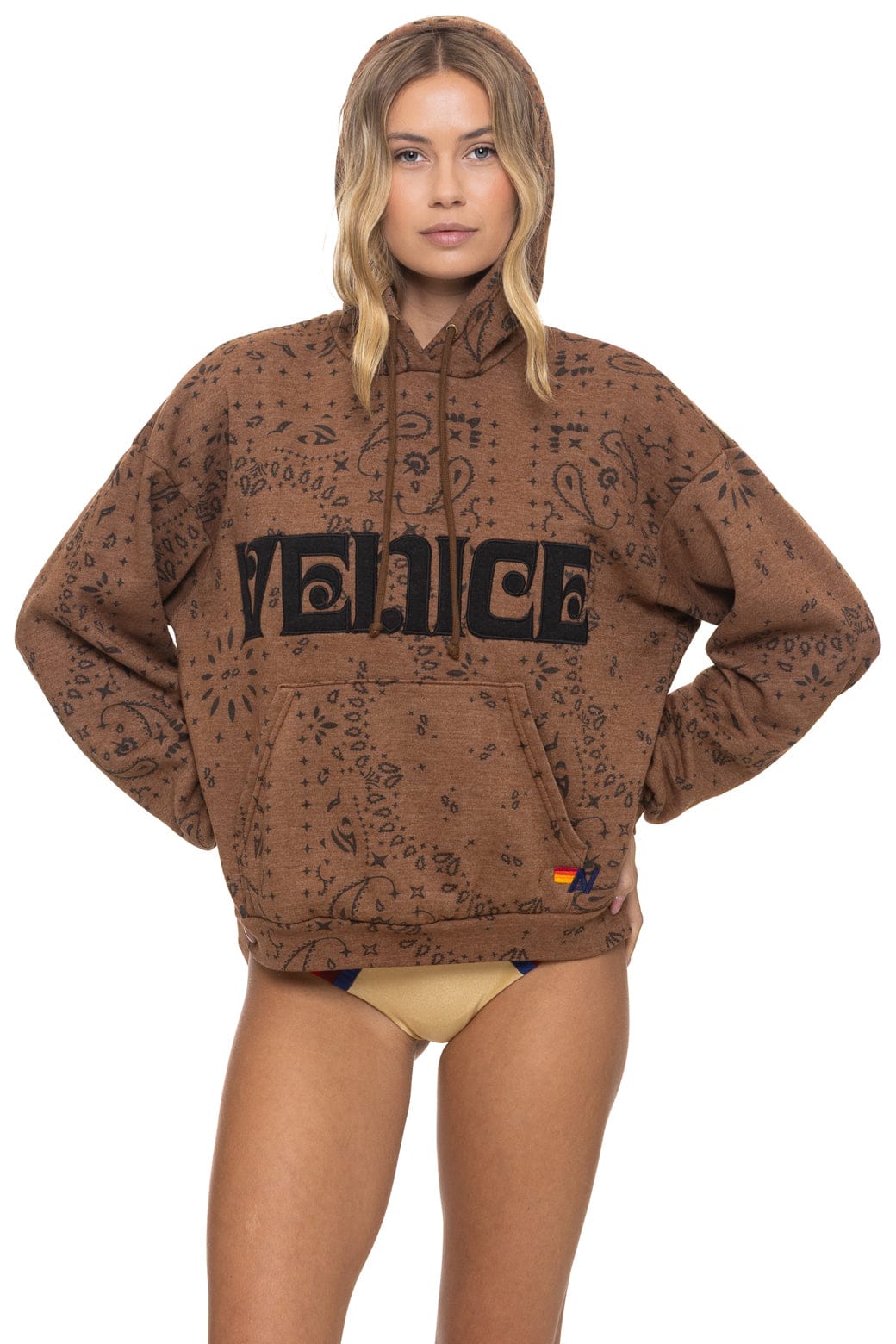 BANDANA VENICE RELAXED PULLOVER HOODIE - CINNAMON - Image 5