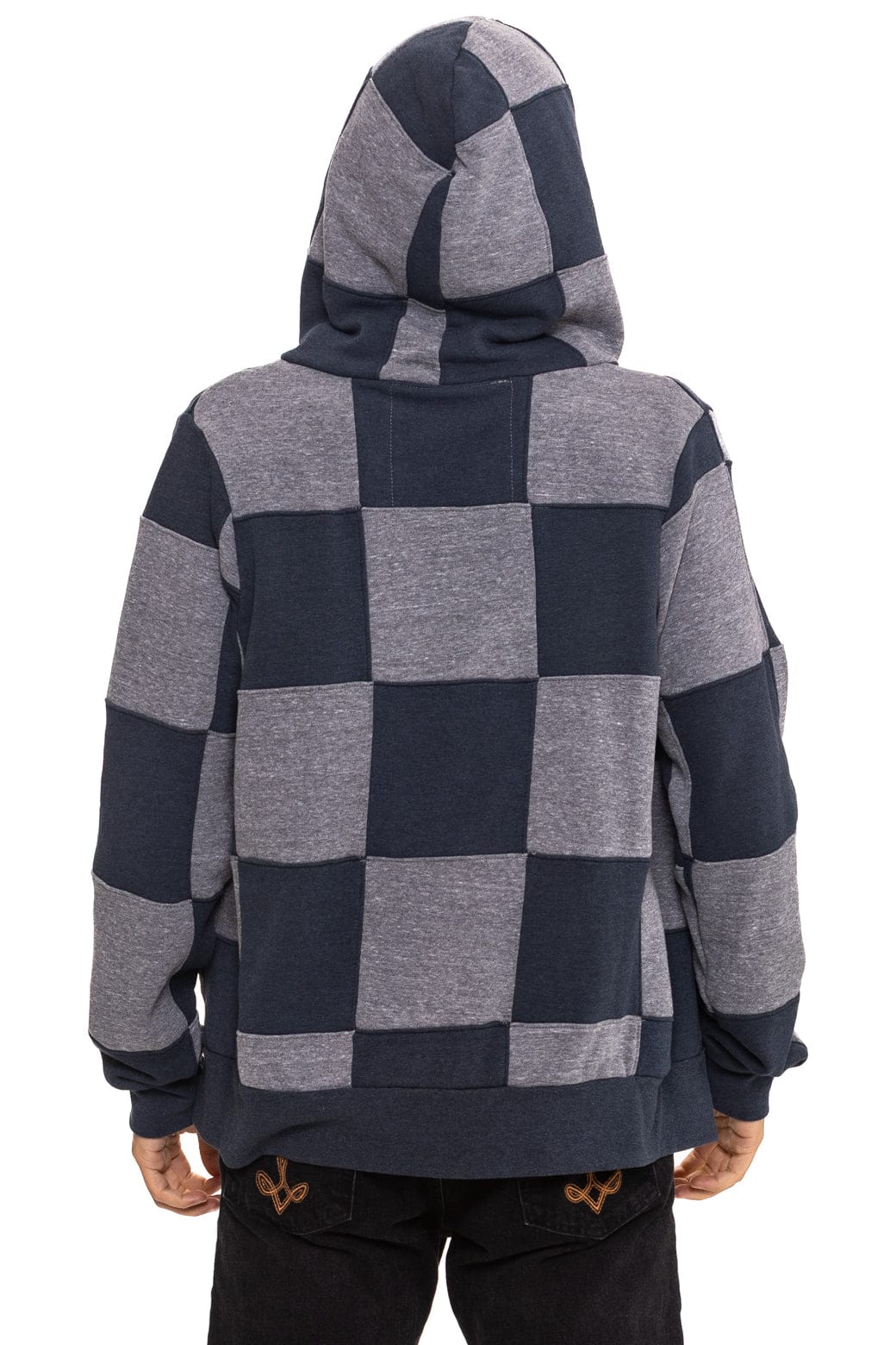 CHECK QUILT ZIP HOODIE - HEATHER // CHARCOAL - Image 8