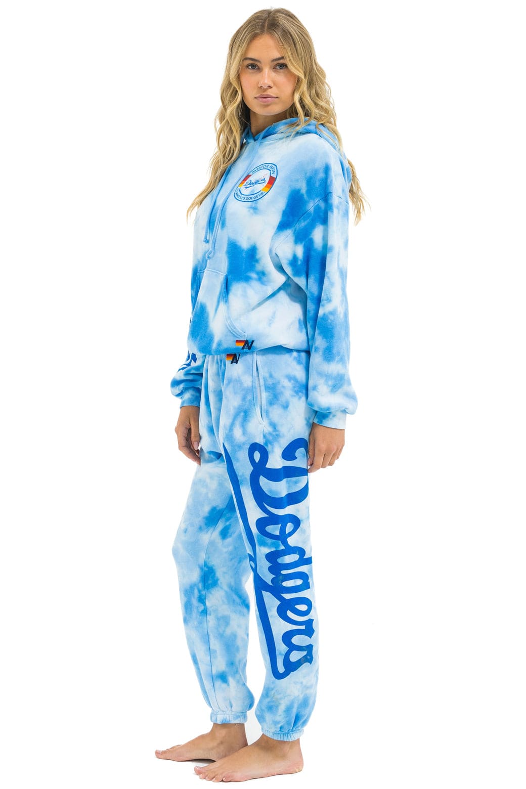 LOS ANGELES DODGERS HAND DYED SWEATPANTS - TIE DYE BLUE - Image 3