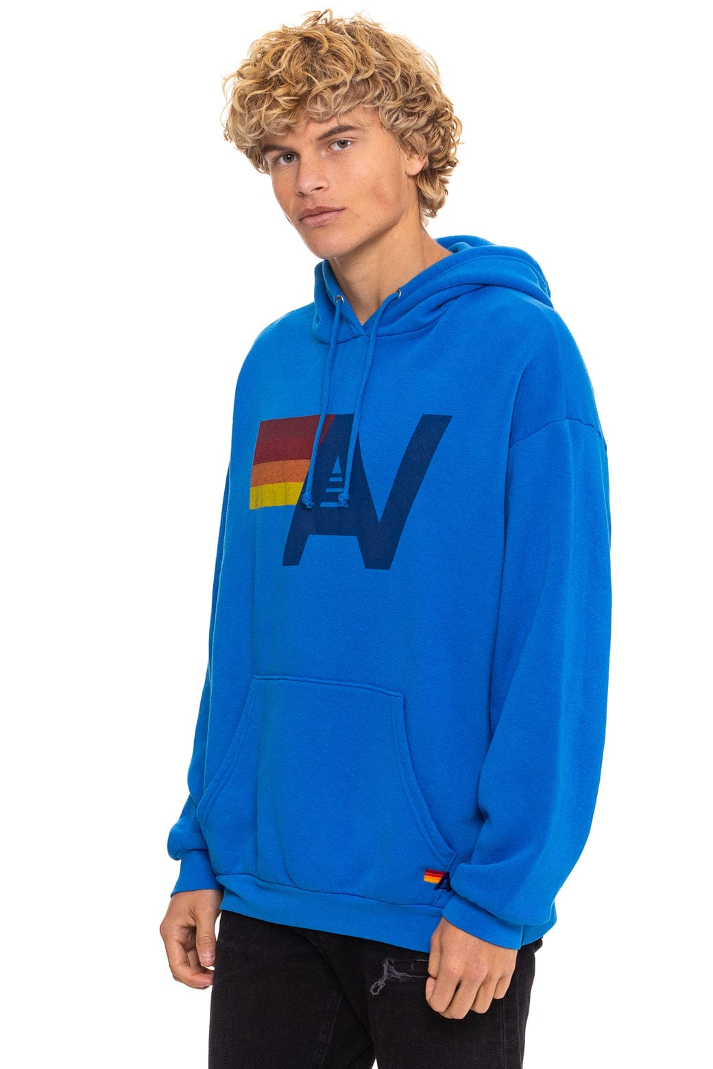 LOGO PULLOVER RELAXED HOODIE - ADVENTURE BLUE - Image 4
