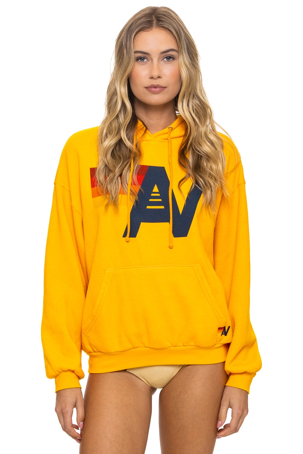 LOGO PULLOVER RELAXED HOODIE - GOLD - Image 5