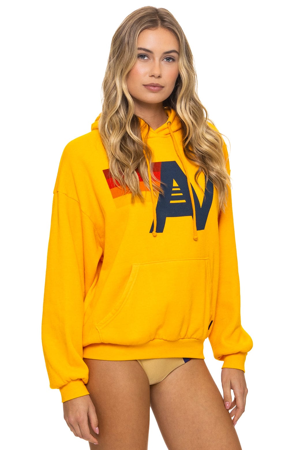 LOGO PULLOVER RELAXED HOODIE - GOLD - Image 8