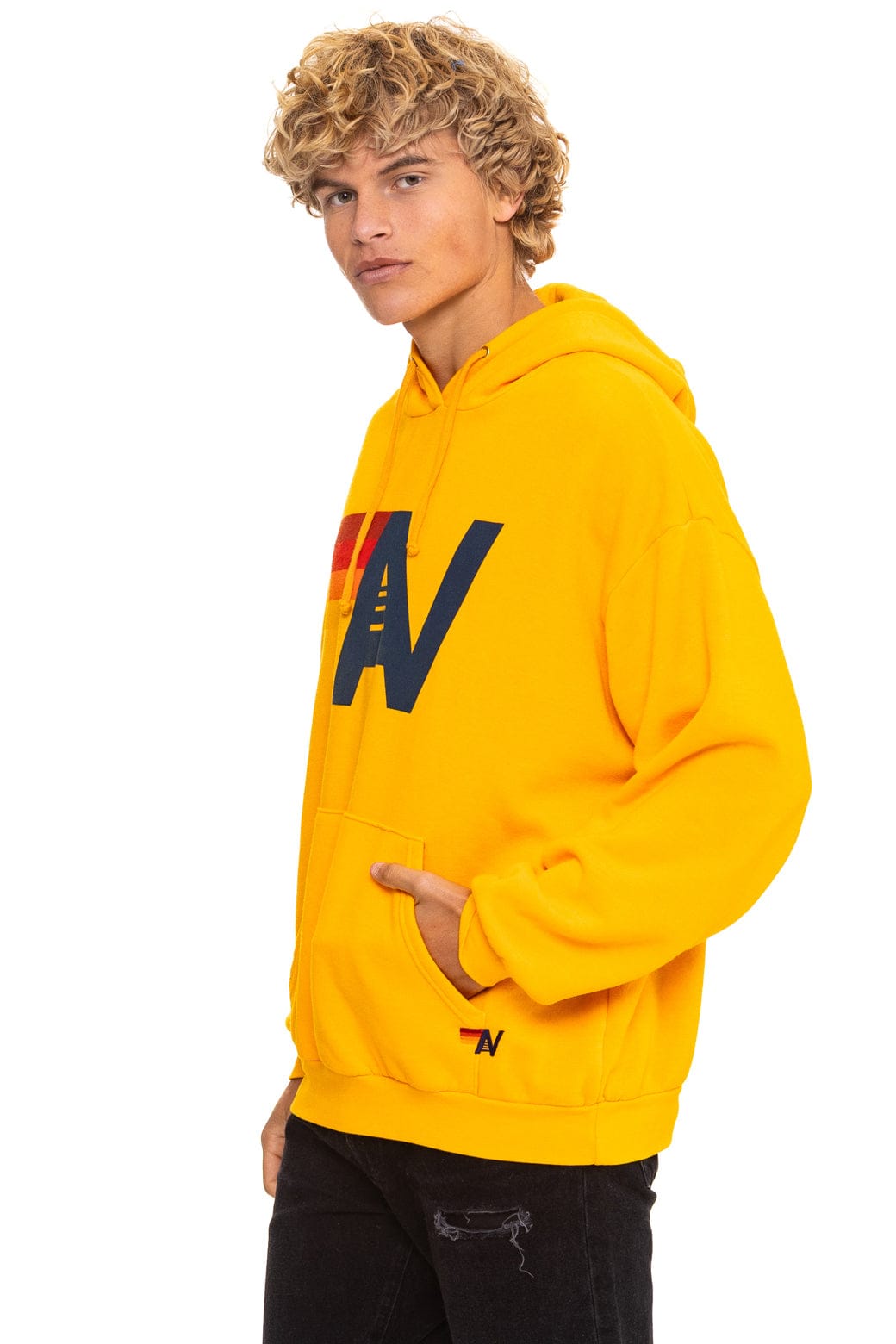 LOGO PULLOVER RELAXED HOODIE - GOLD - Image 4