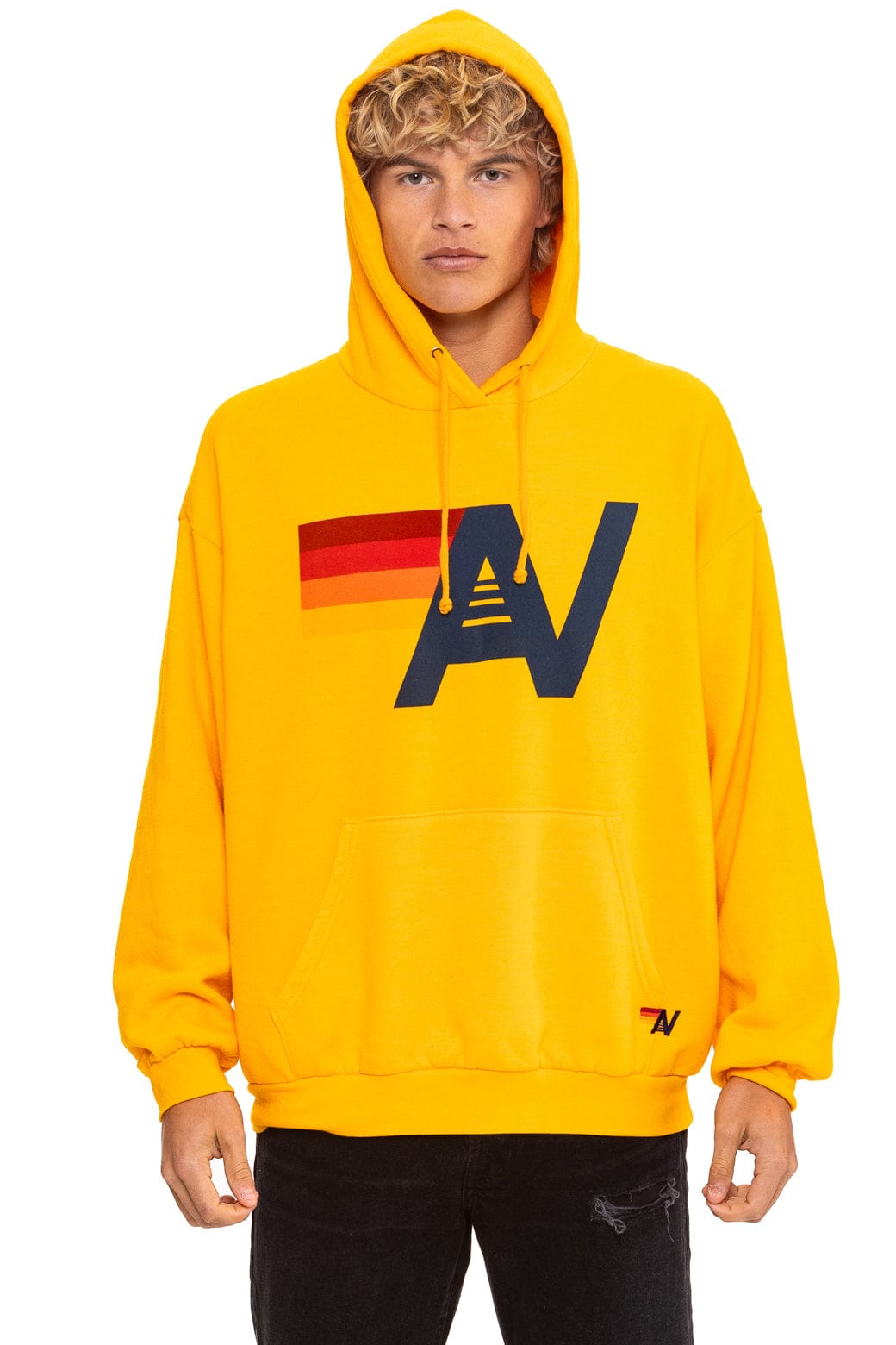 LOGO PULLOVER RELAXED HOODIE - GOLD - Image 2
