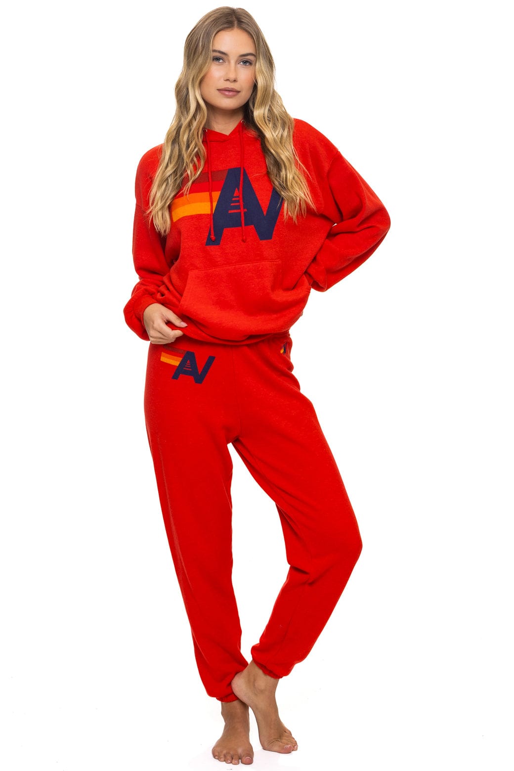 LOGO PULLOVER RELAXED HOODIE - RED - Image 10