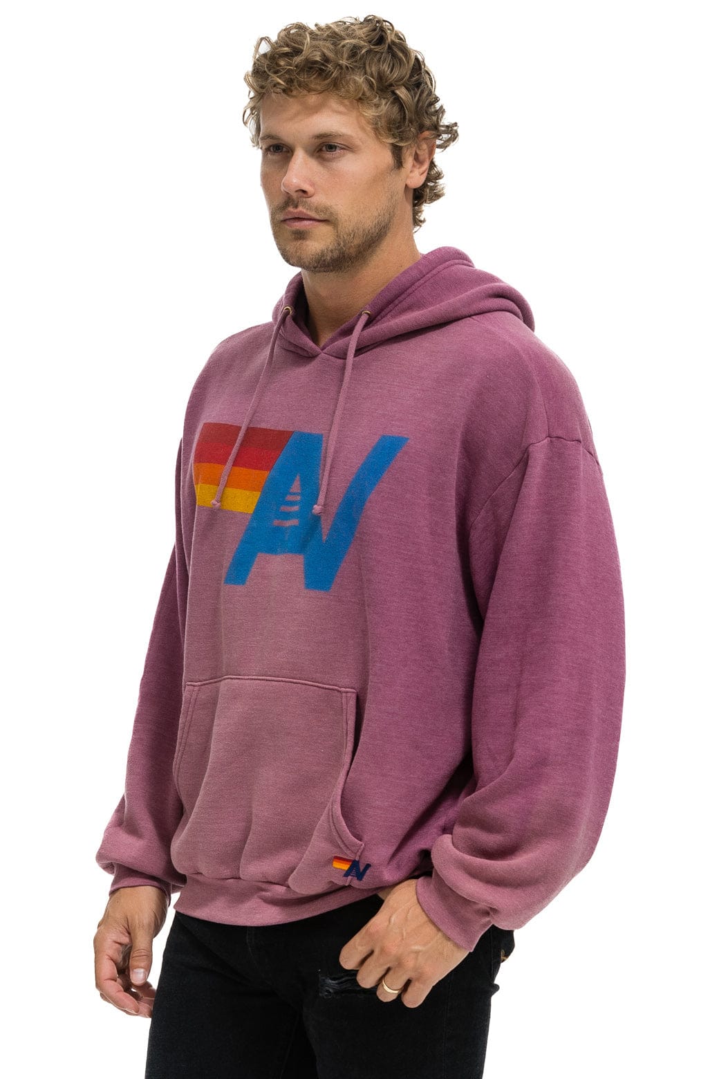 VINTAGE LOGO RELAXED PULLOVER HOODIE - FADED BERRY - Image 6