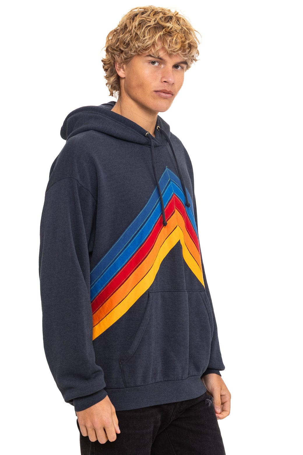 MOUNTAIN STITCH CHEVRON PULLOVER HOODIE RELAXED - CHARCOAL - Image 9