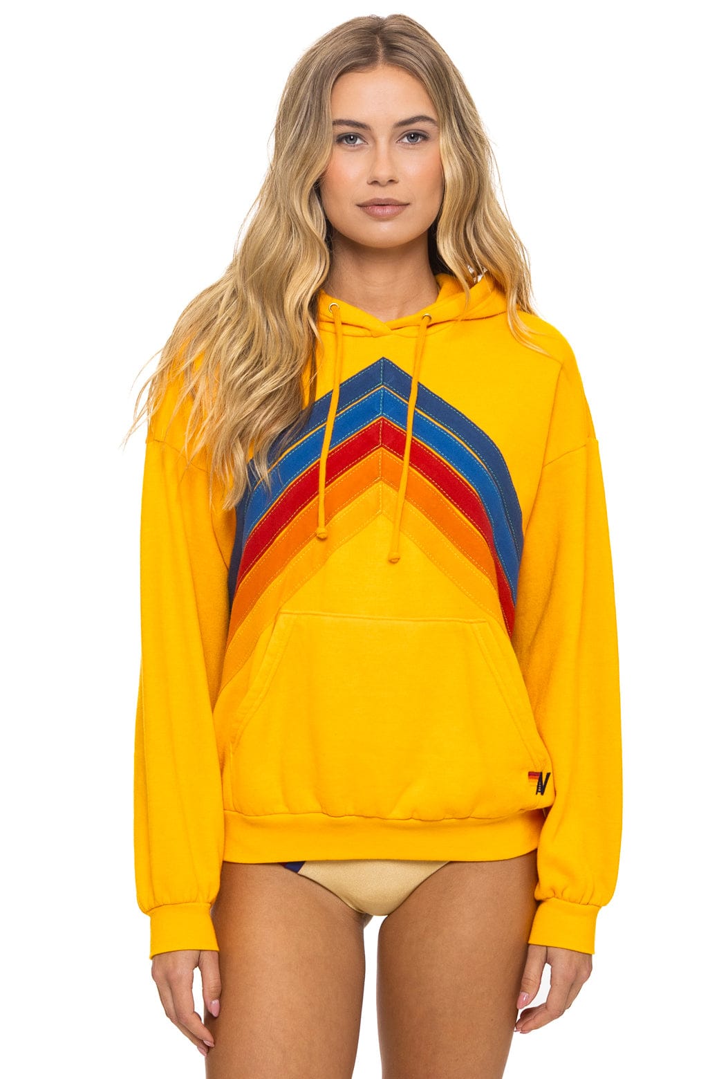 MOUNTAIN STITCH CHEVRON PULLOVER HOODIE RELAXED - GOLD - Image 6
