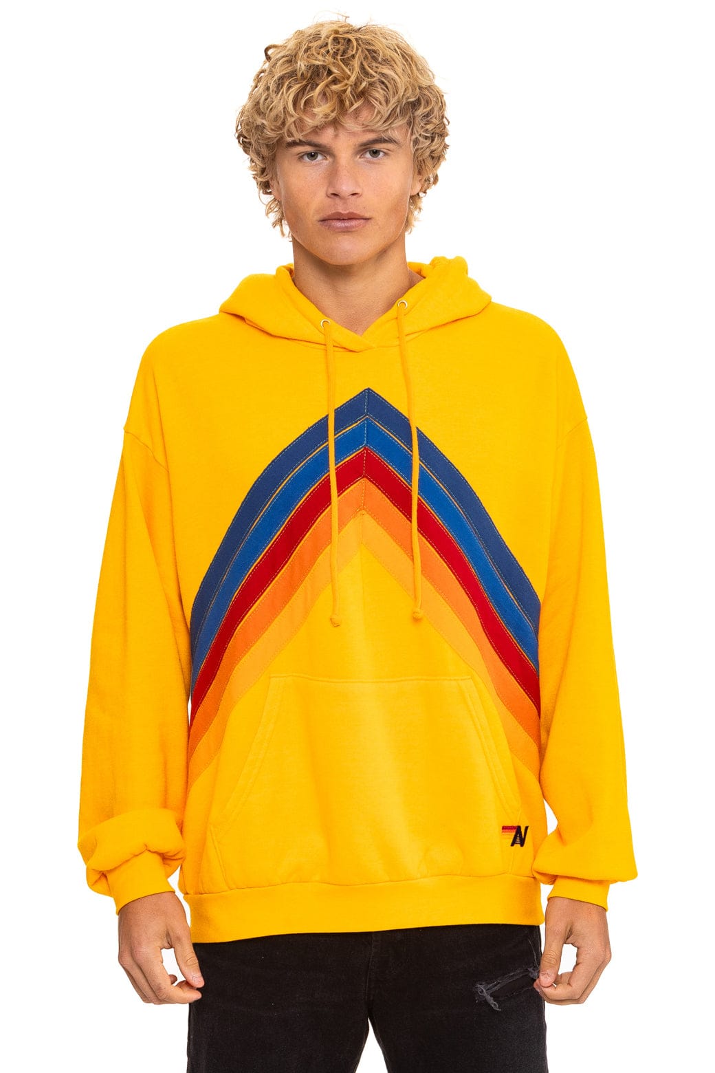 MOUNTAIN STITCH CHEVRON PULLOVER HOODIE RELAXED - GOLD - Image 7