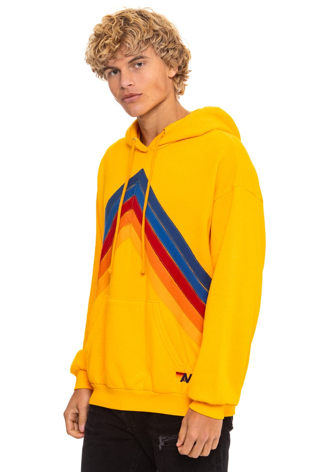 MOUNTAIN STITCH CHEVRON PULLOVER HOODIE RELAXED - GOLD - Image 5
