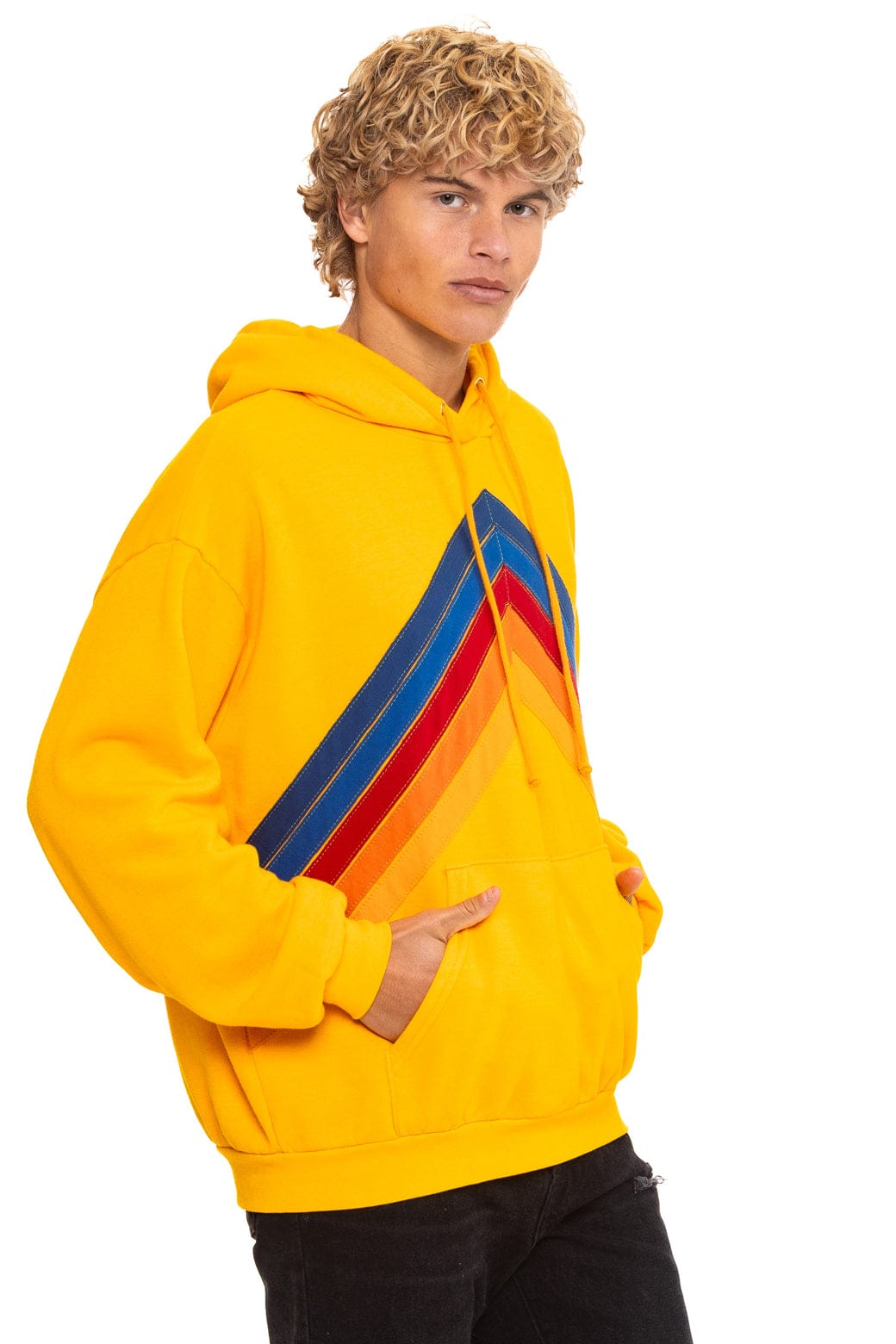 MOUNTAIN STITCH CHEVRON PULLOVER HOODIE RELAXED - GOLD - Image 9