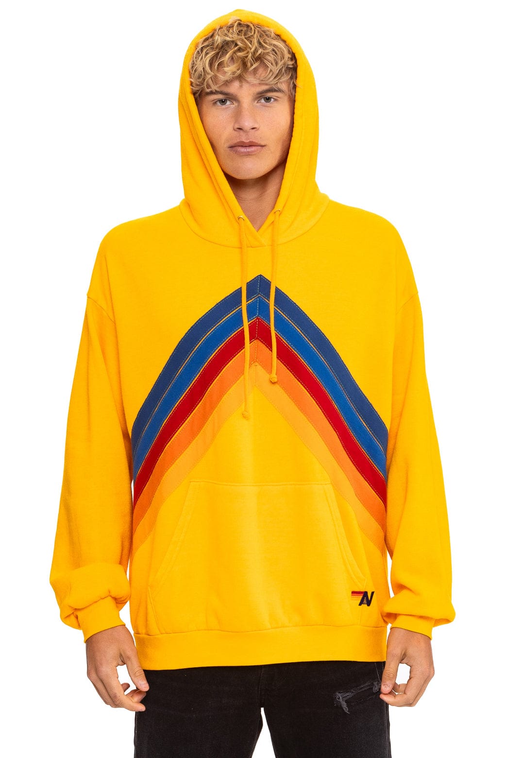 MOUNTAIN STITCH CHEVRON PULLOVER HOODIE RELAXED - GOLD - Image 2