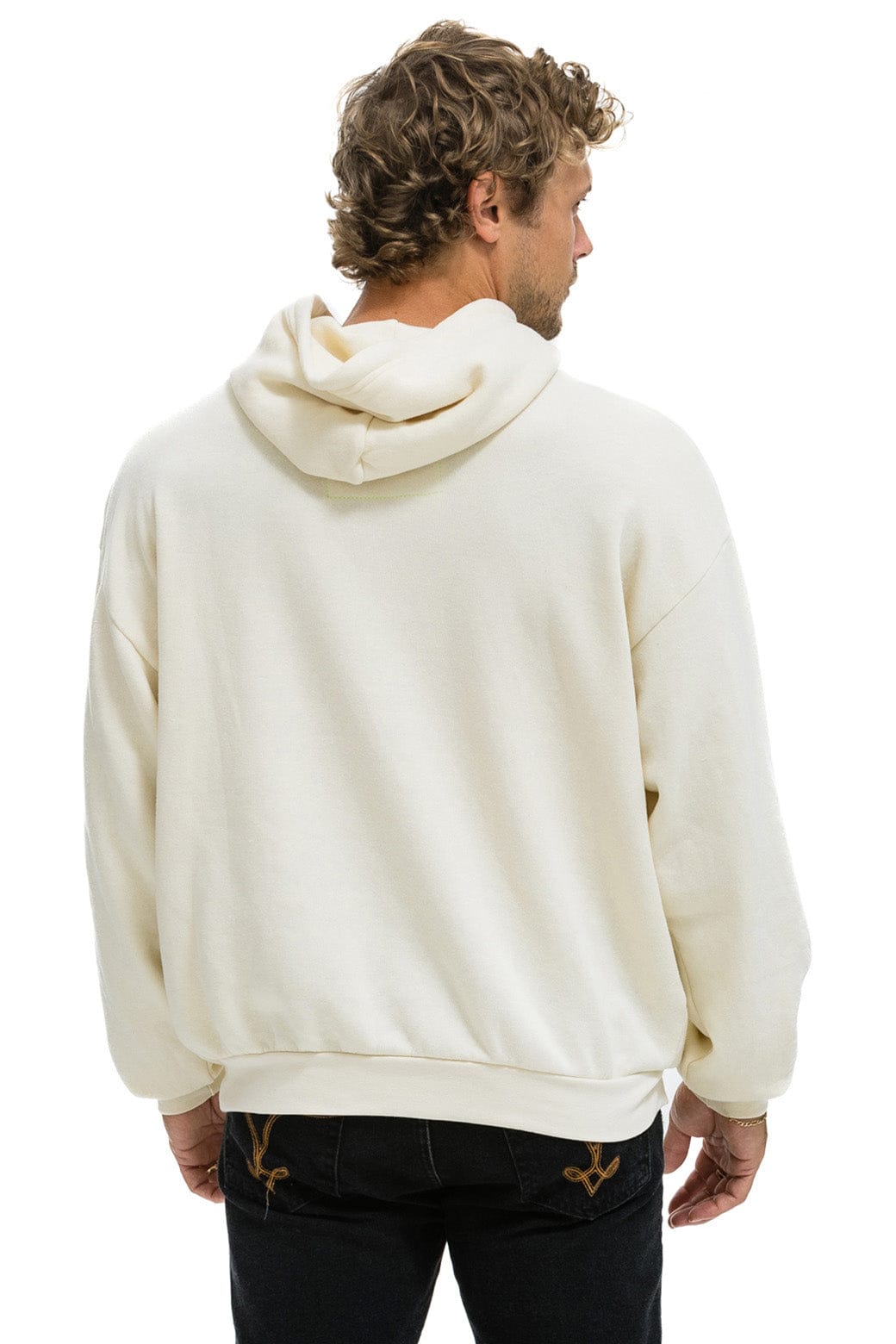 WAVE STRIPE 4 PULLOVER HOODIE RELAXED - VINTAGE WHITE // VINTAGE WHITE - Image 6