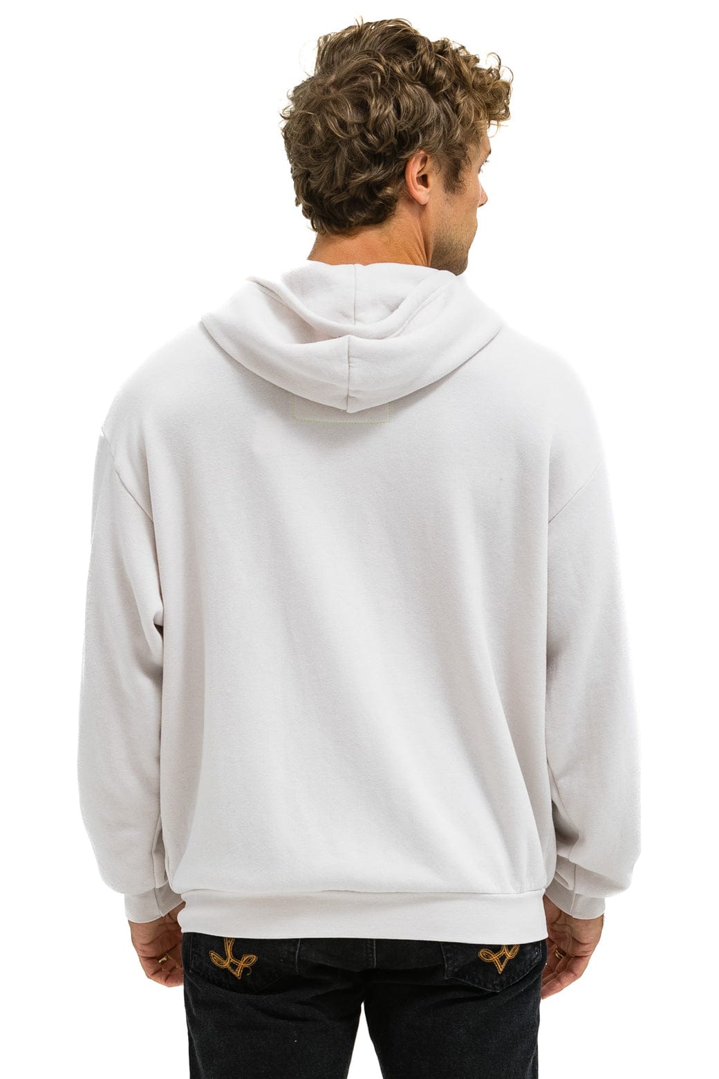 5 STRIPE RELAXED ZIP HOODIE - DOVE GREY // WHITE // GREY - Image 8