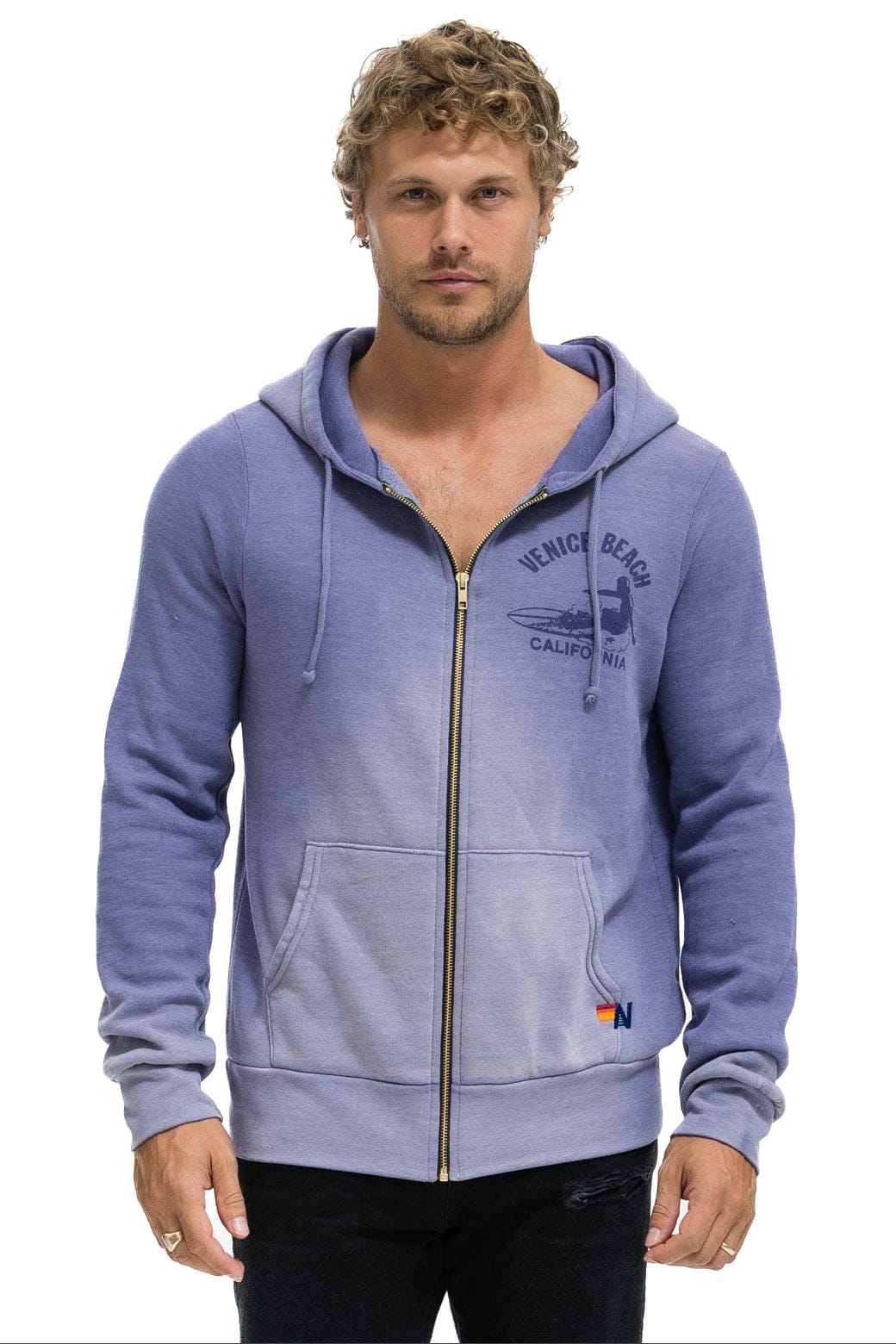 VENICE SURFER ZIP HOODIE - FADED GRAPE - Image 2