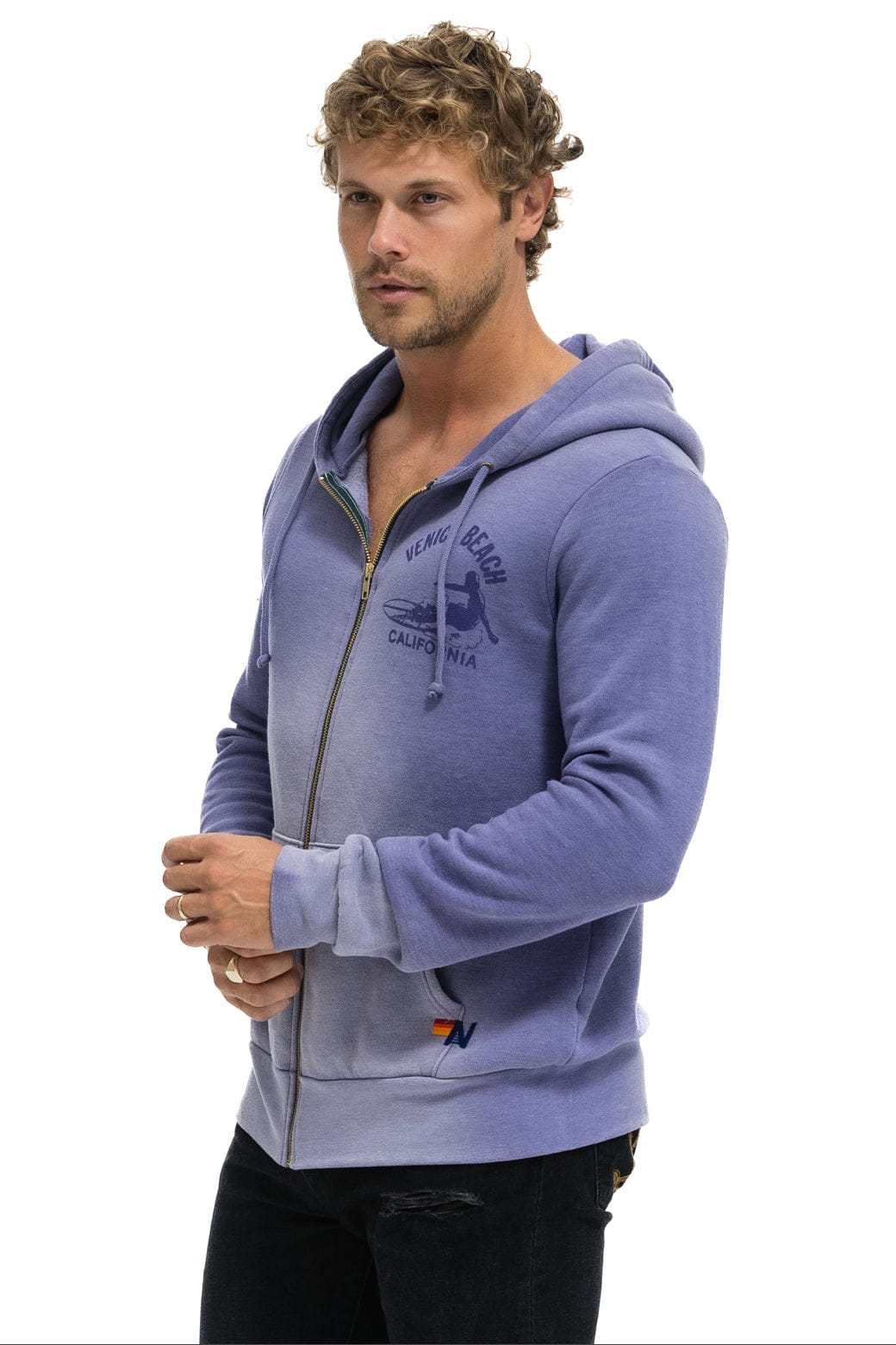 VENICE SURFER ZIP HOODIE - FADED GRAPE - Image 6