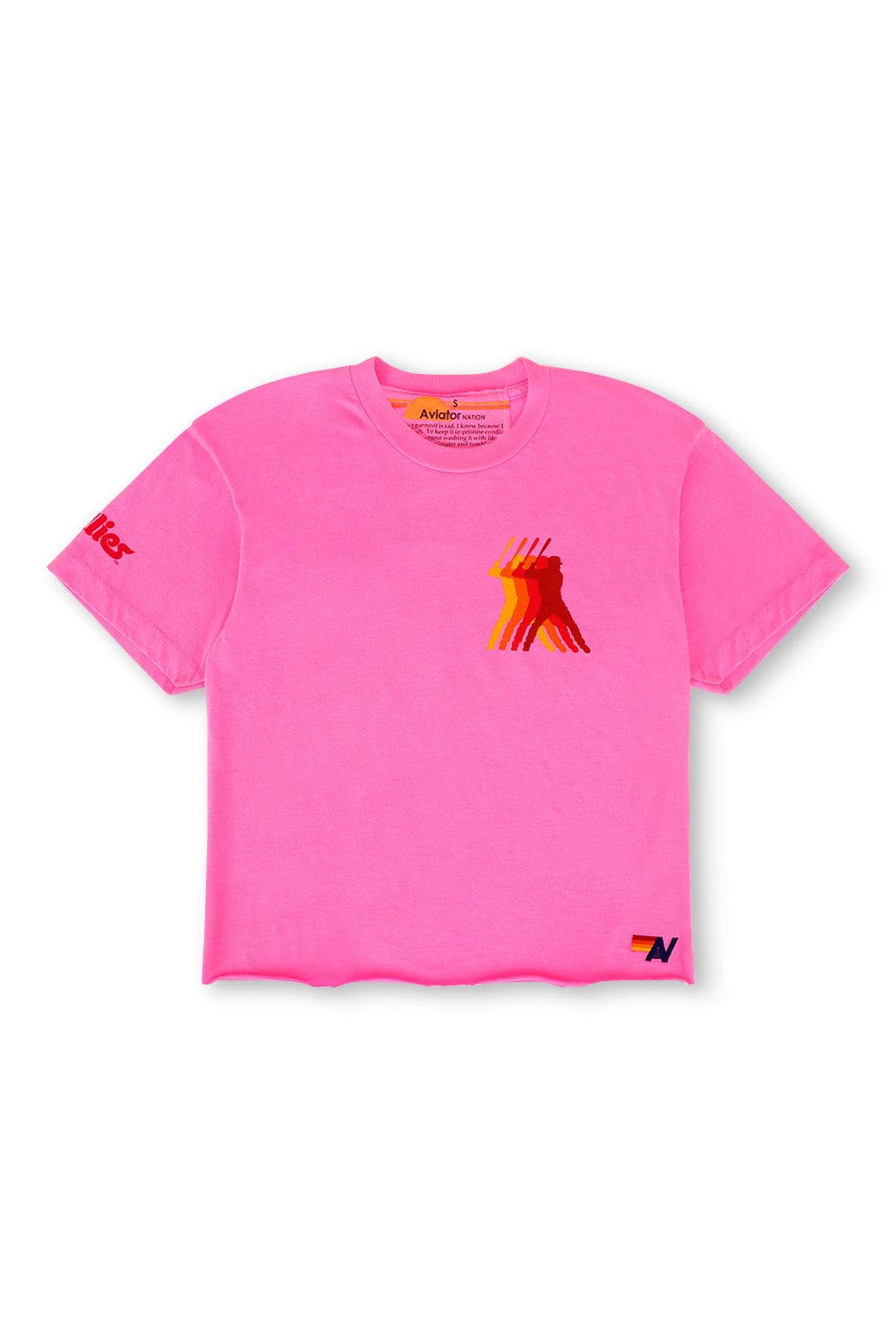 PHILLIES AVIATOR NATION BOYFRIEND TEE - NEON PINK - Image 5