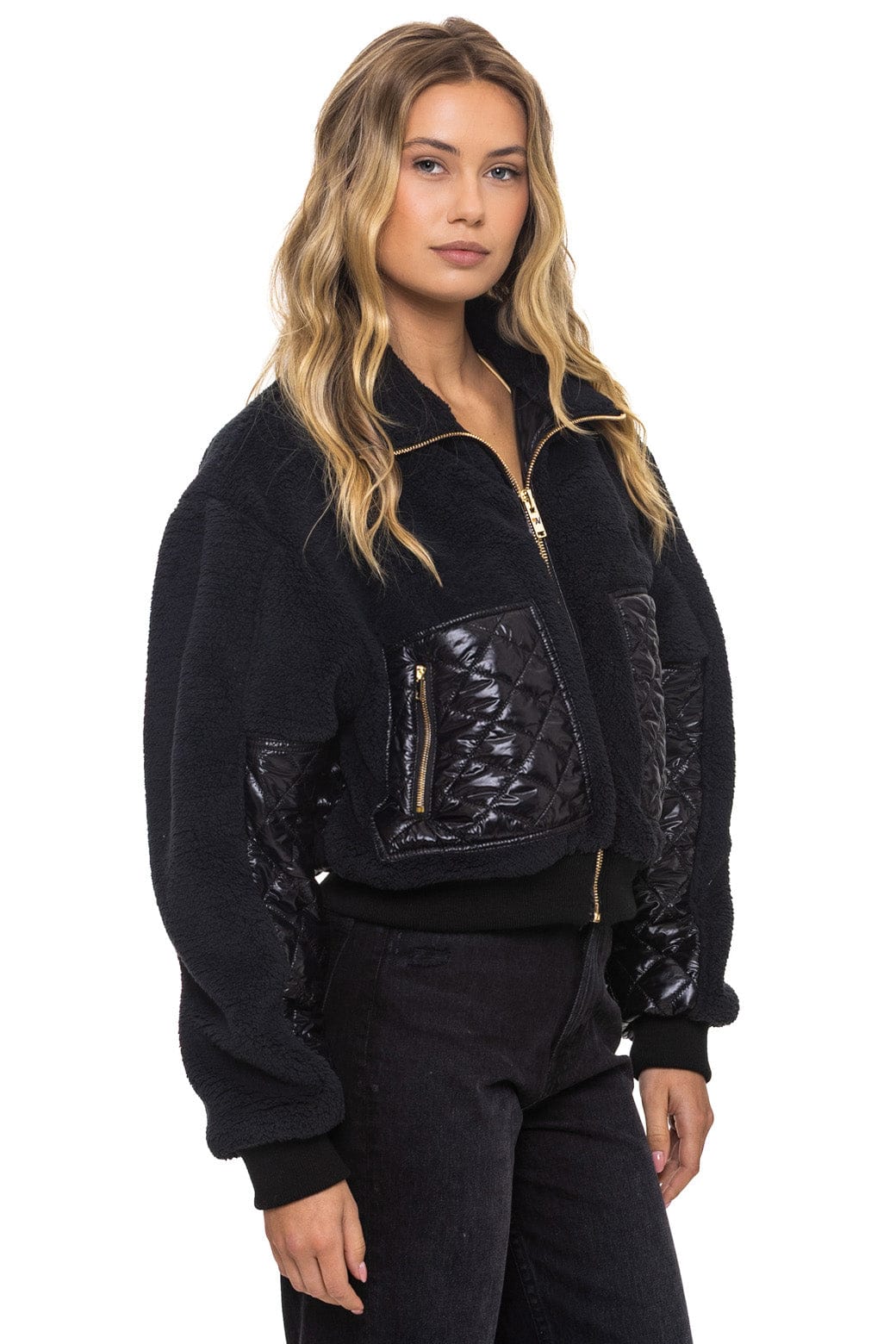 TEDDY FULL ZIP JACKET - BLACK - Image 4